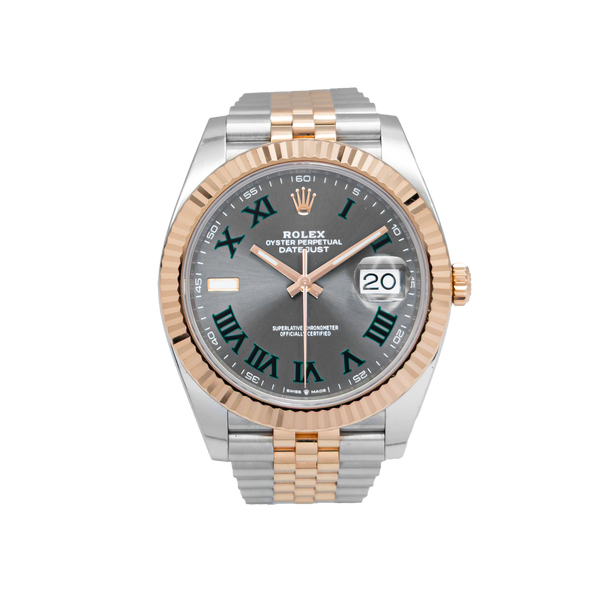 Rolex Datejust 41mm 126331-0016 Wimbledon Slate Grey Dial with Green Roman Numerals - 2022 