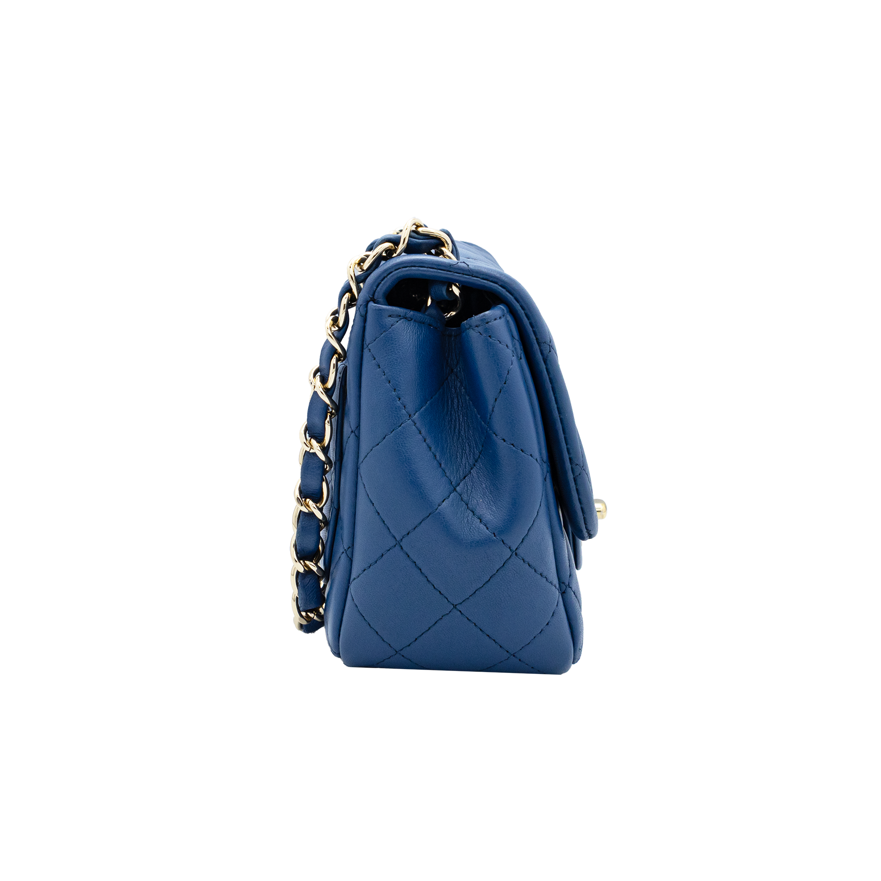 Chanel Blue Quilted Leather Pearl Crush Mini Flap Bag 