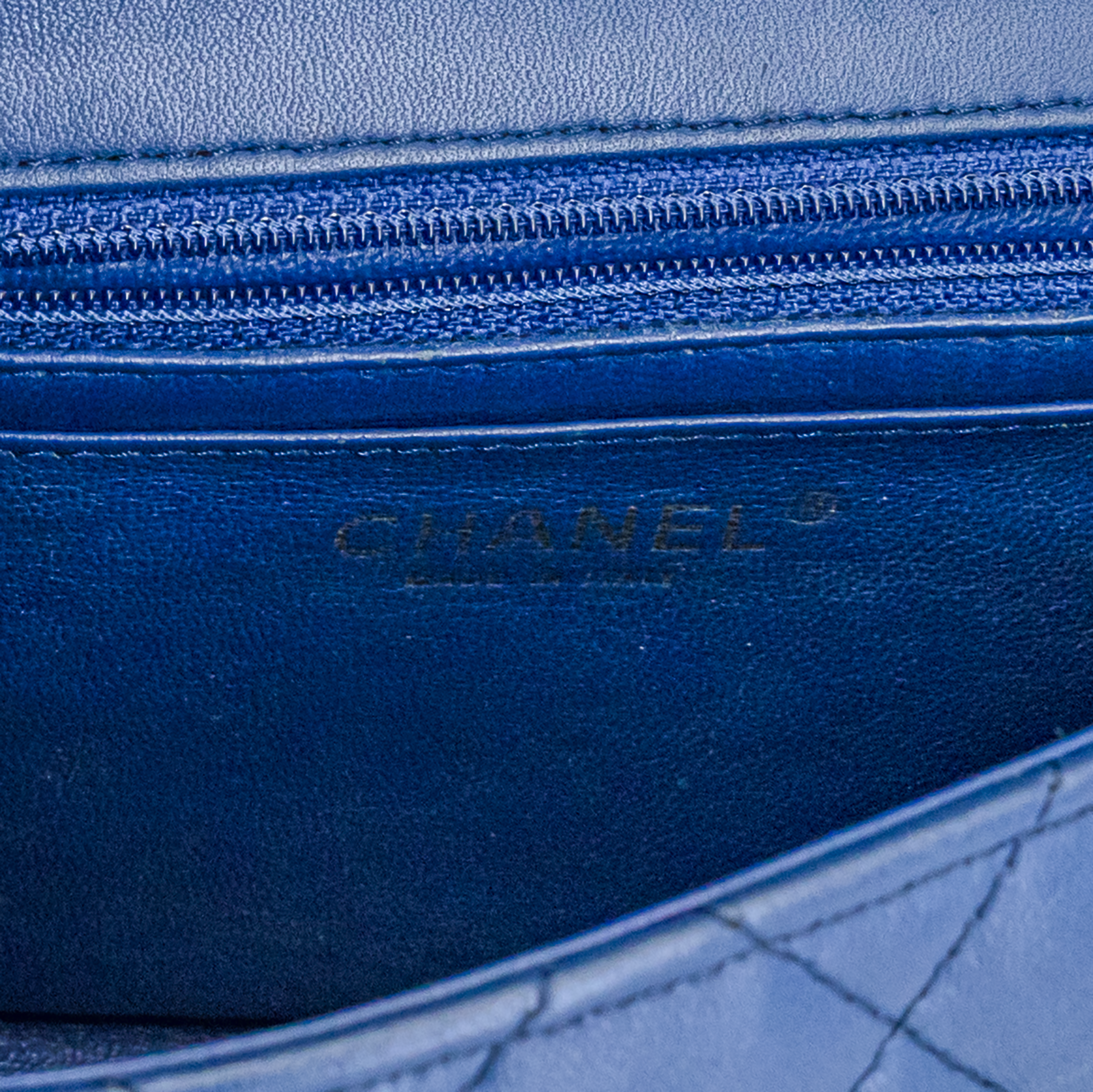 Chanel Blue Quilted Leather Pearl Crush Mini Flap Bag 