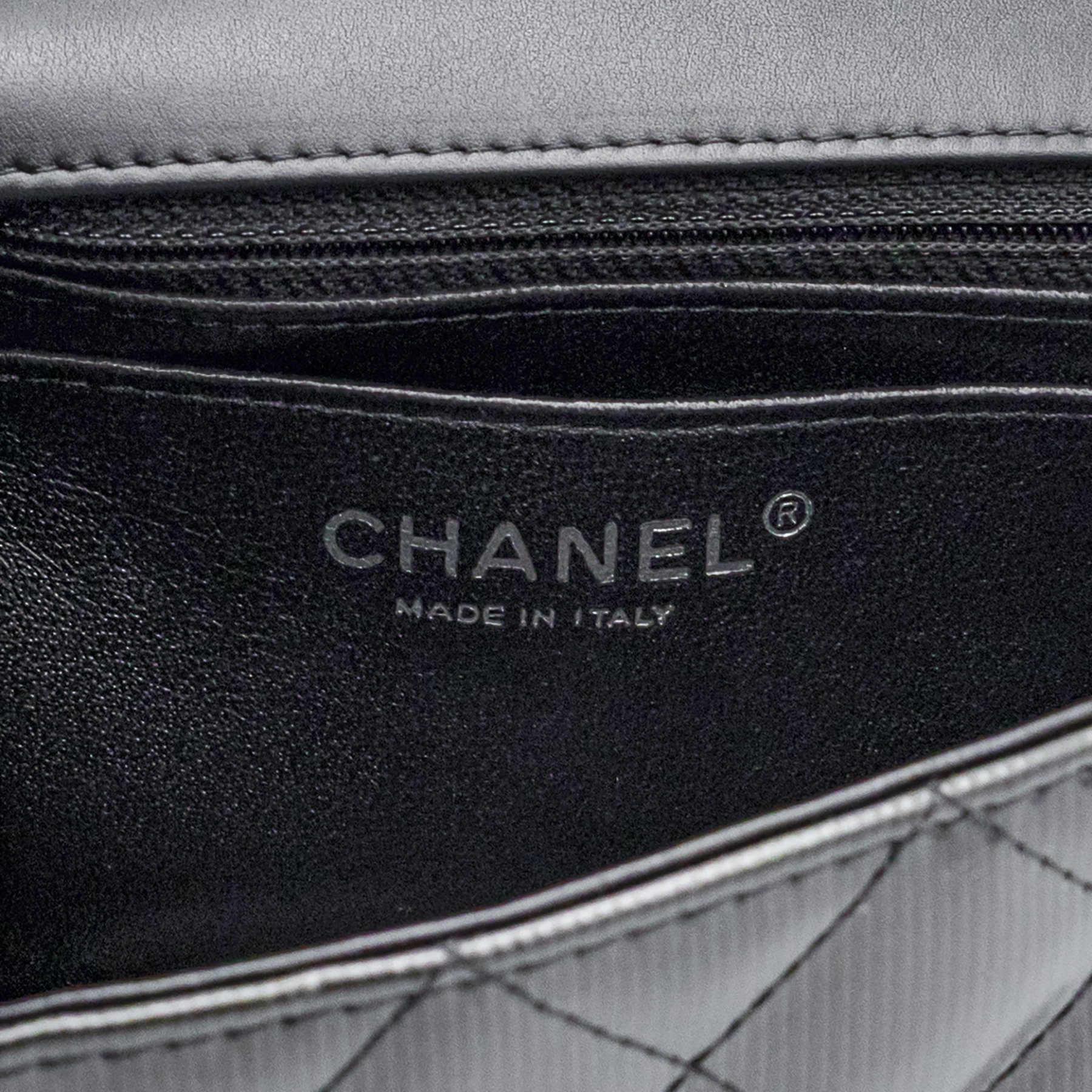 Chanel Olive Quilted Patent Leather Mini Flap Bag 
