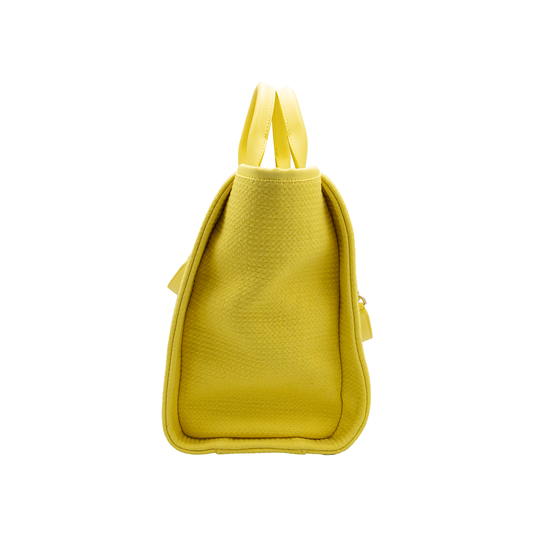 Chanel Deauville Large Tote in Yellow with White Logo Print 