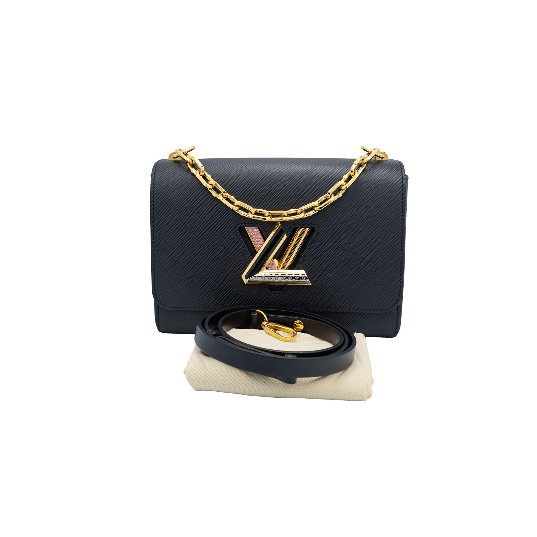 Louis Vuitton Black Epi Leather Twist MM Bag 