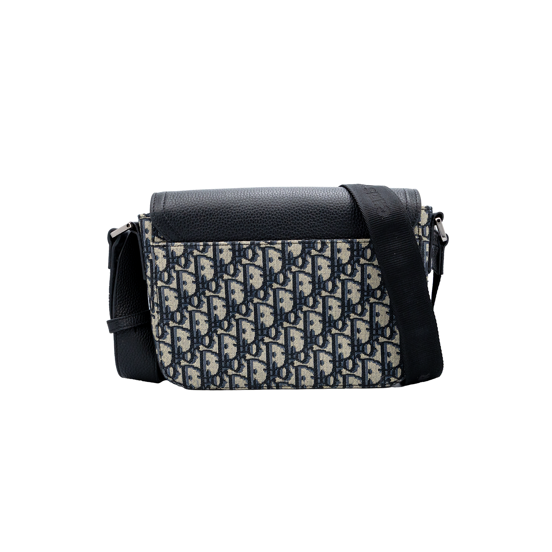 Christian Dior Oblique Jacquard Grained Calfskin Small Saddle Messenger Bag 