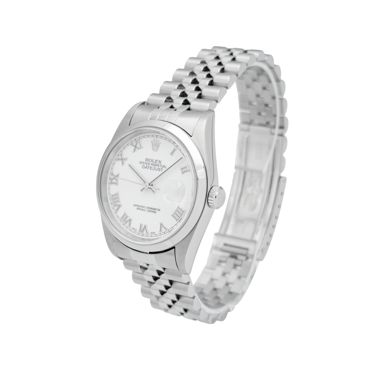 Rolex 16200 36mm Datejust White Roman Dial - 2005 
