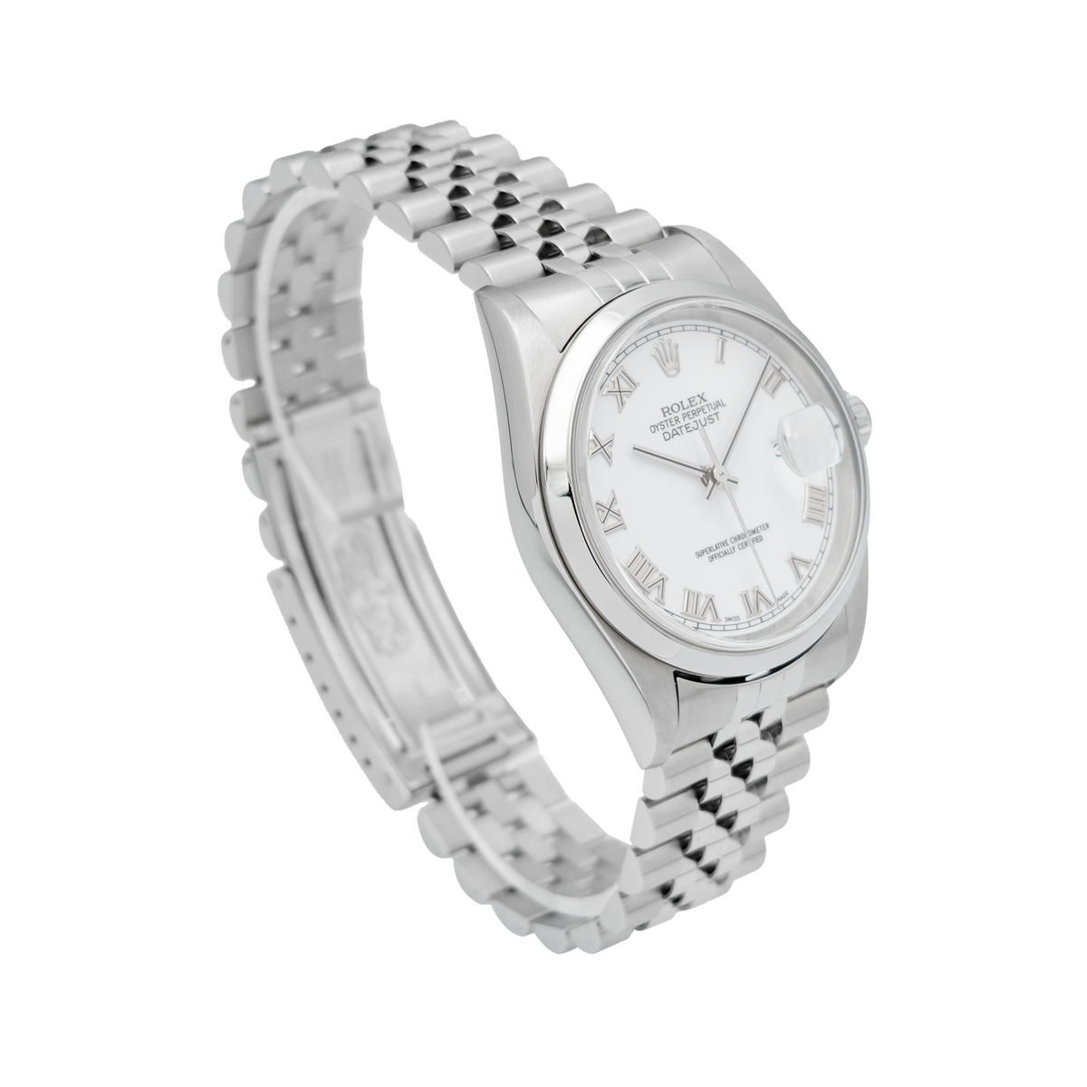 Rolex 16200 36mm Datejust White Roman Dial - 2005 