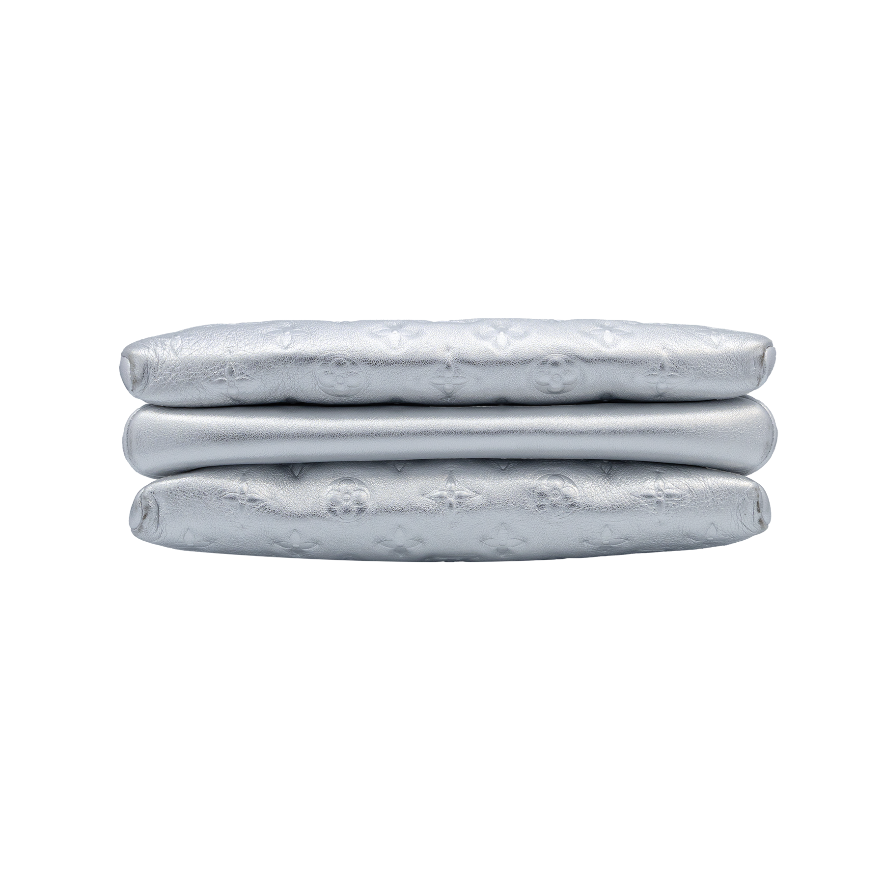 Louis Vuitton Metallic Silver Puffy Monogram Embossed Coussin PM Bag