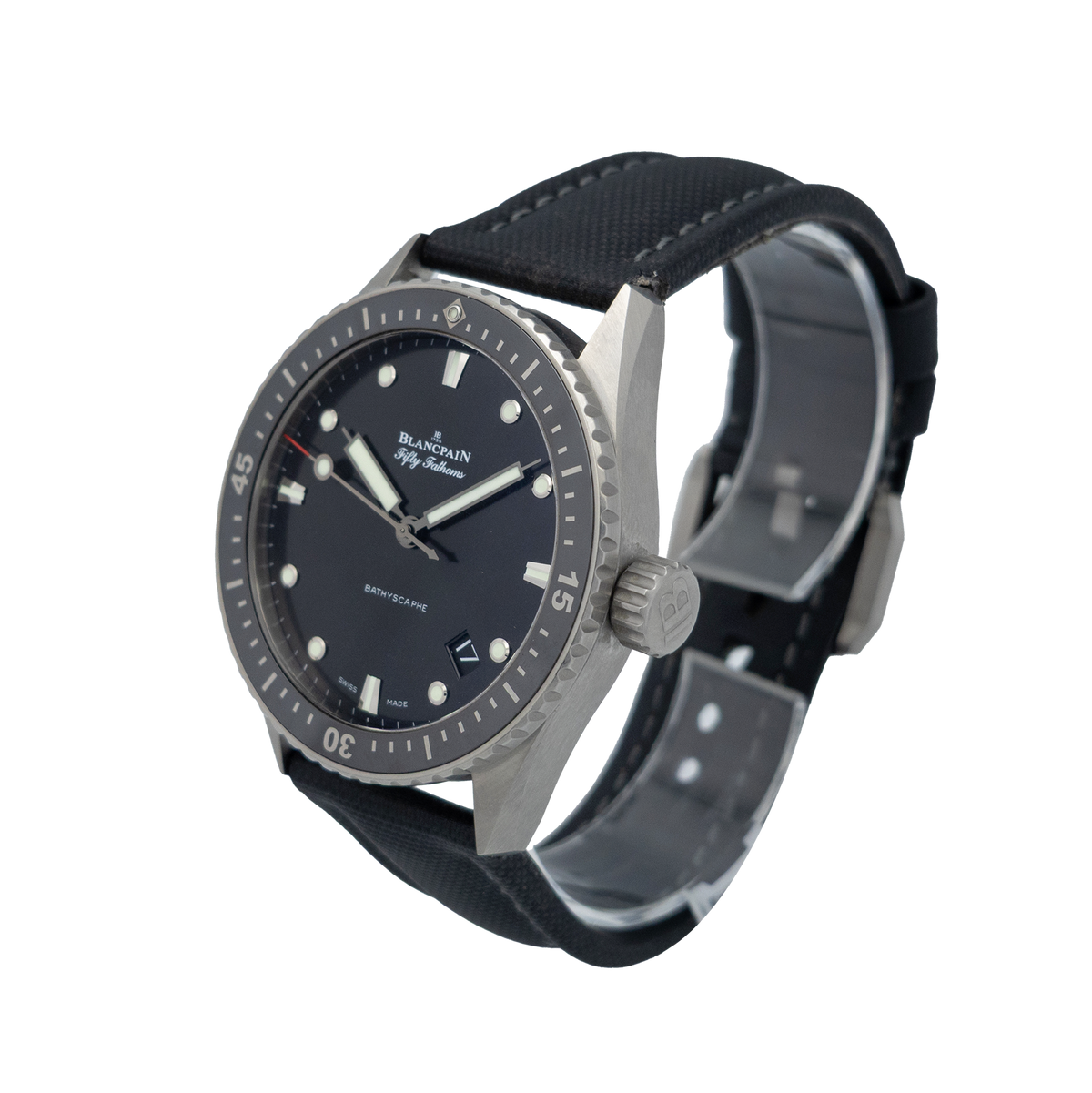 Blancpain 5000-1230-B52A 43mm Fifty Fathoms Bathyscaphe Black Dial 