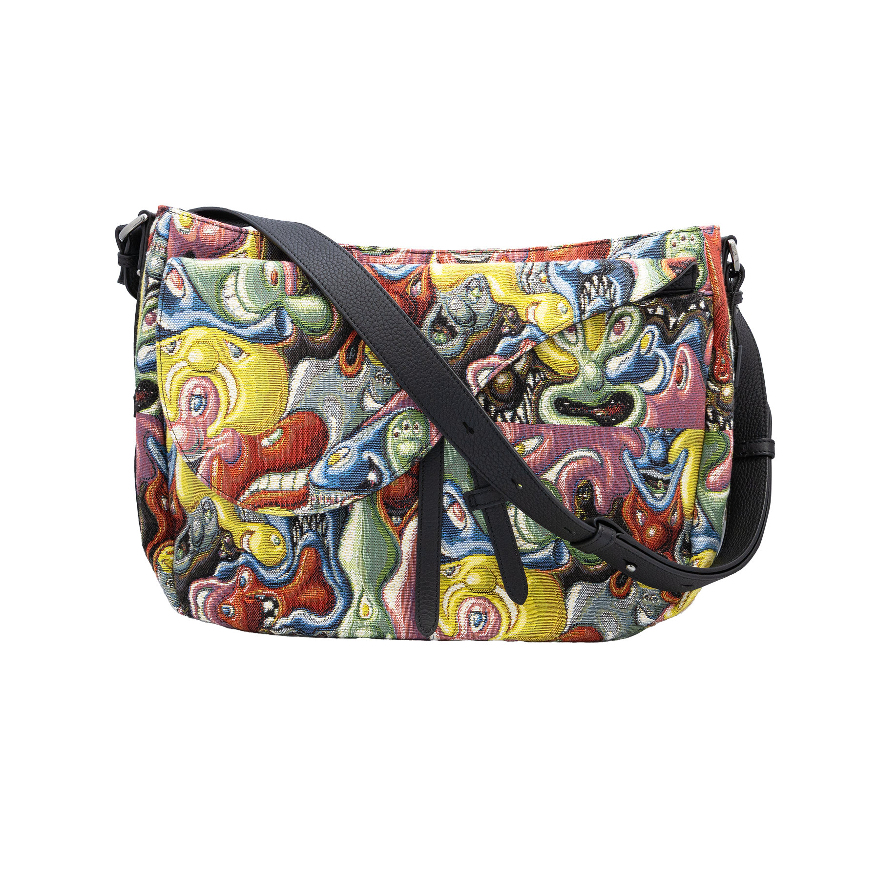 DIOR X KENNY SCHARF Jacquard Printed Soft Saddle Bag