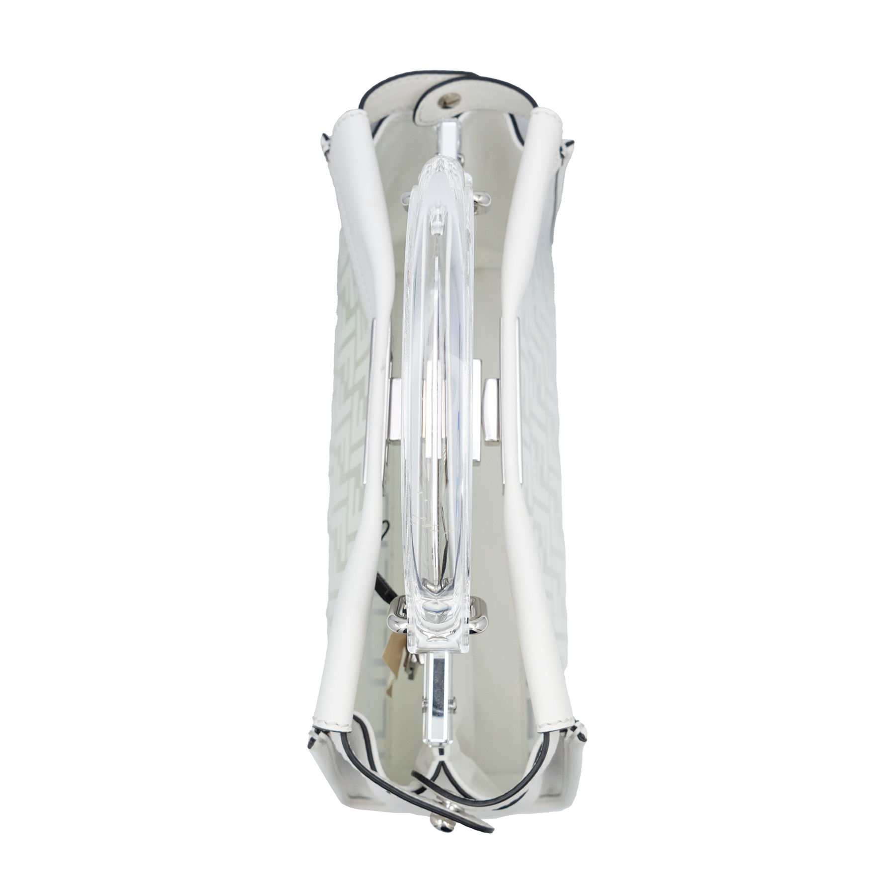 Fendi White Peekaboo FF Zucca Clear PVC Perspex Regular Handle Bag