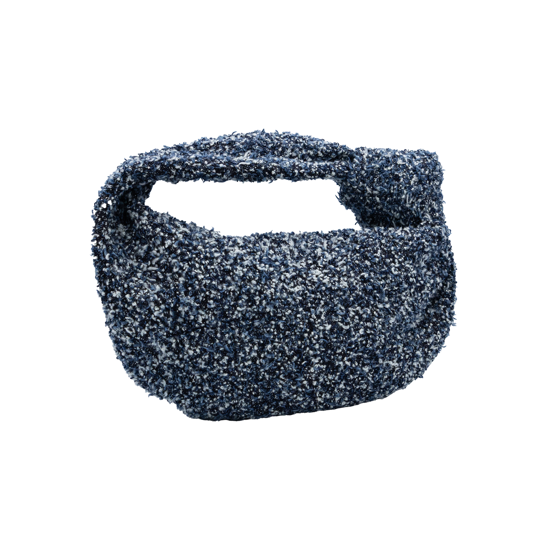 Bottega Veneta Navy Blue Mini Jodie Bouclé Denim Bag