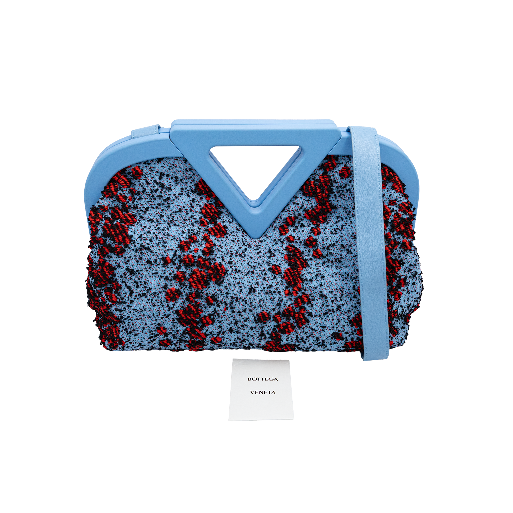 Bottega Veneta Bicolor Textured Fabric Medium The Point Triangle Bag