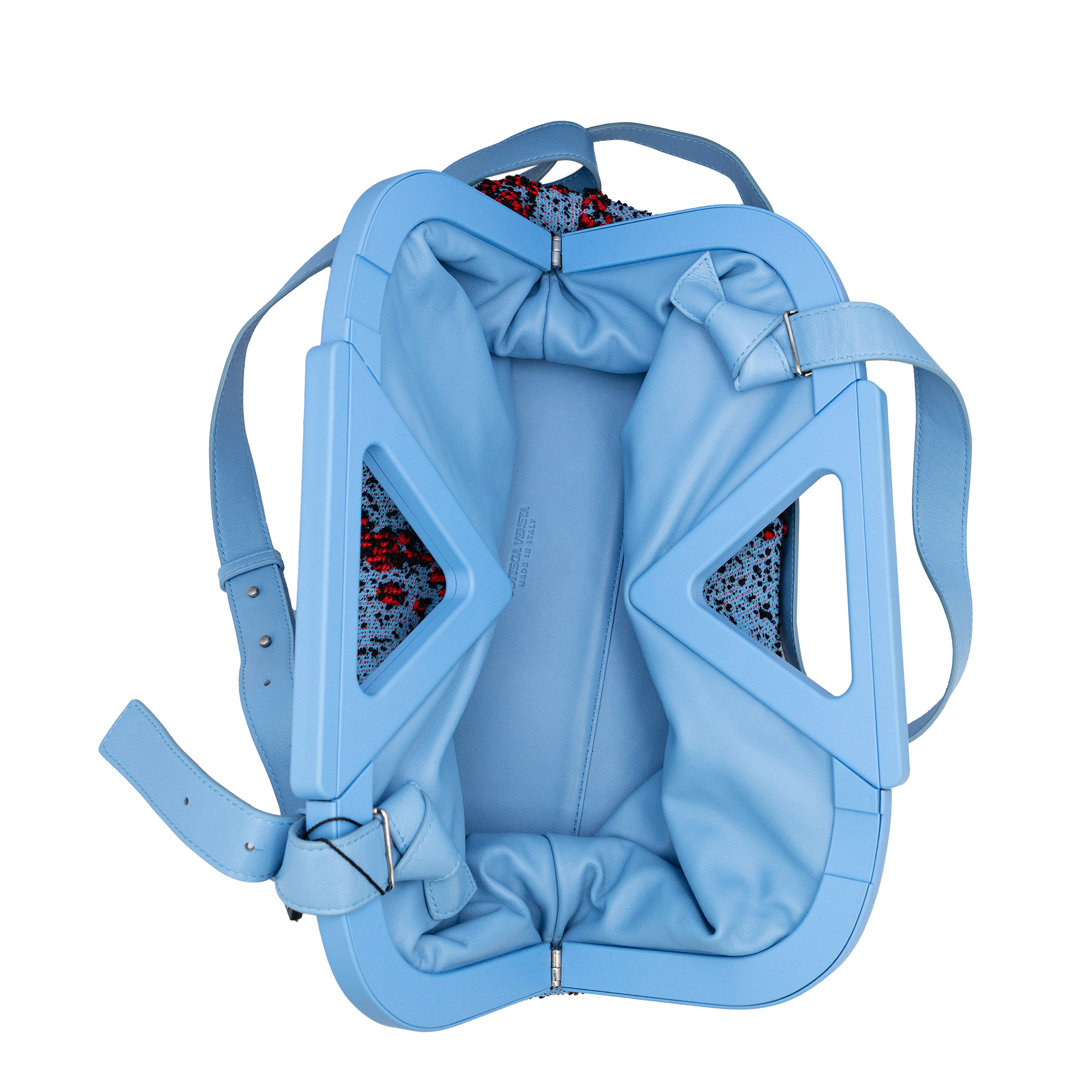 Bottega Veneta Bicolor Textured Fabric Medium The Point Triangle Bag