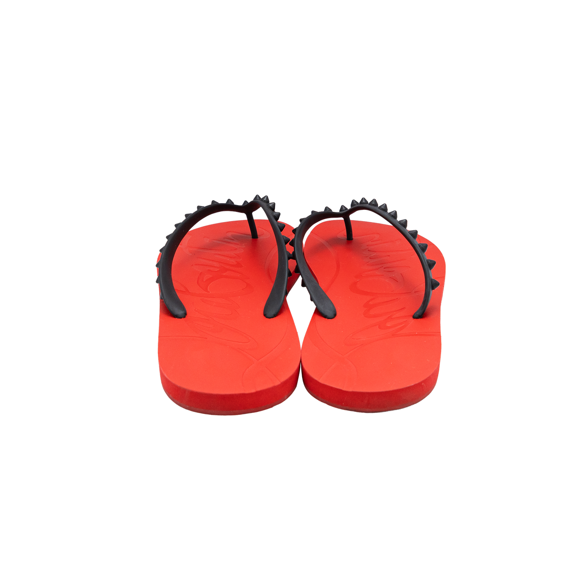 Christian Louboutin LOUBI Mens Spikes Studded Flip Flop Flat Sandals Shoes- Size 43 