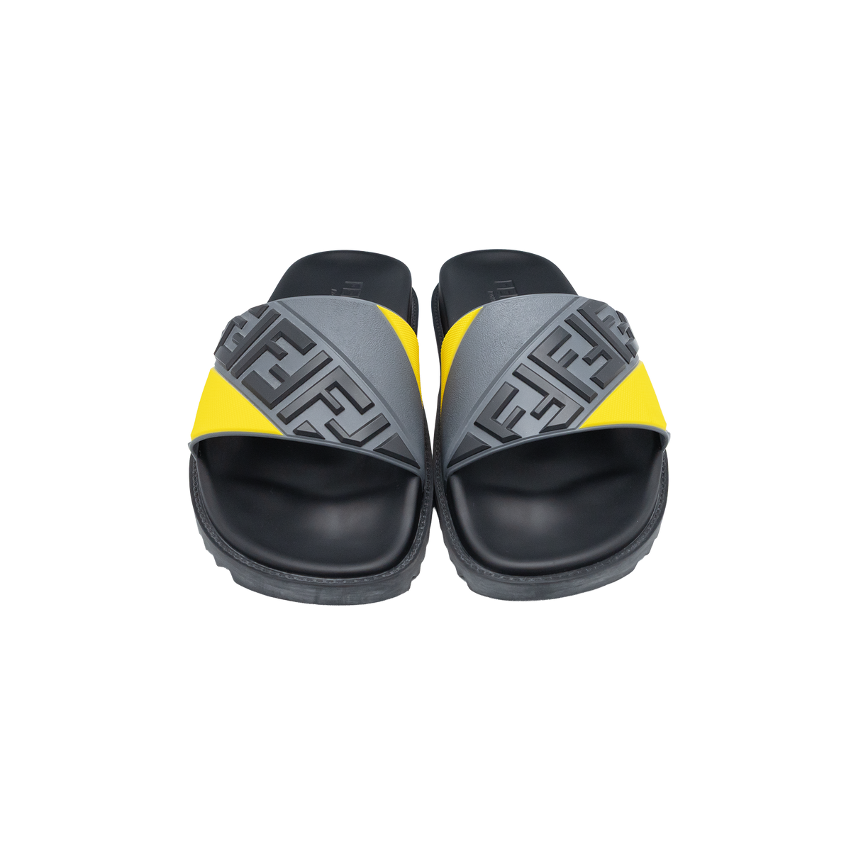 Fendi Rubber Fussbett / FF Slides - Size 43 Euro 