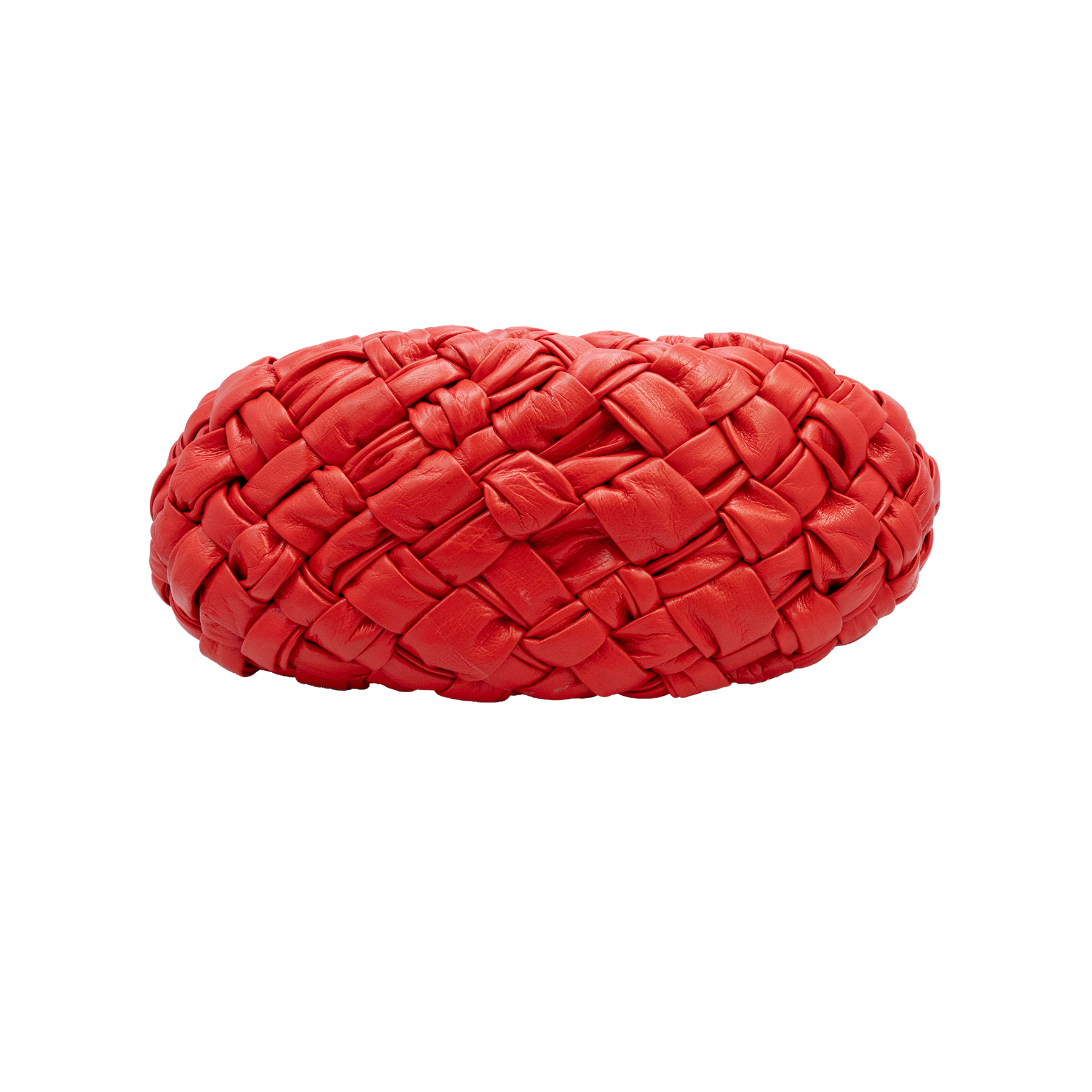 Bottega Veneta Red Nail Polish Intrecciato Banana Shoulder Bag