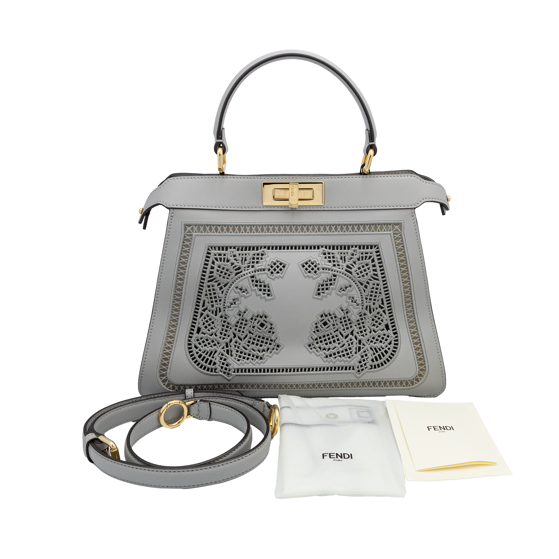 FENDI PEEKABOO ISEEU Embroidery Medium Bag