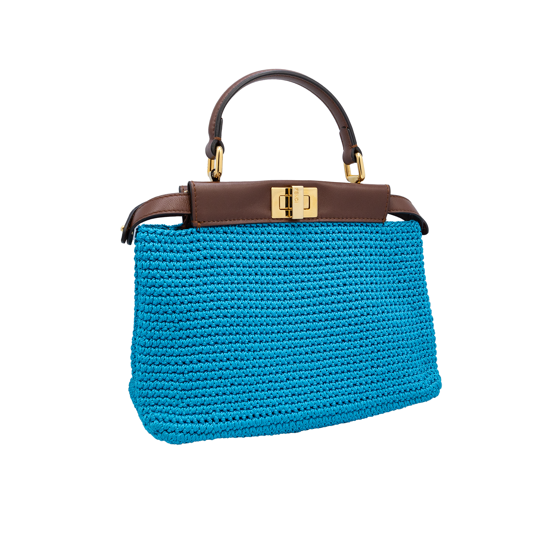 Fendi Peekaboo Cotton Crochet Mini Bag