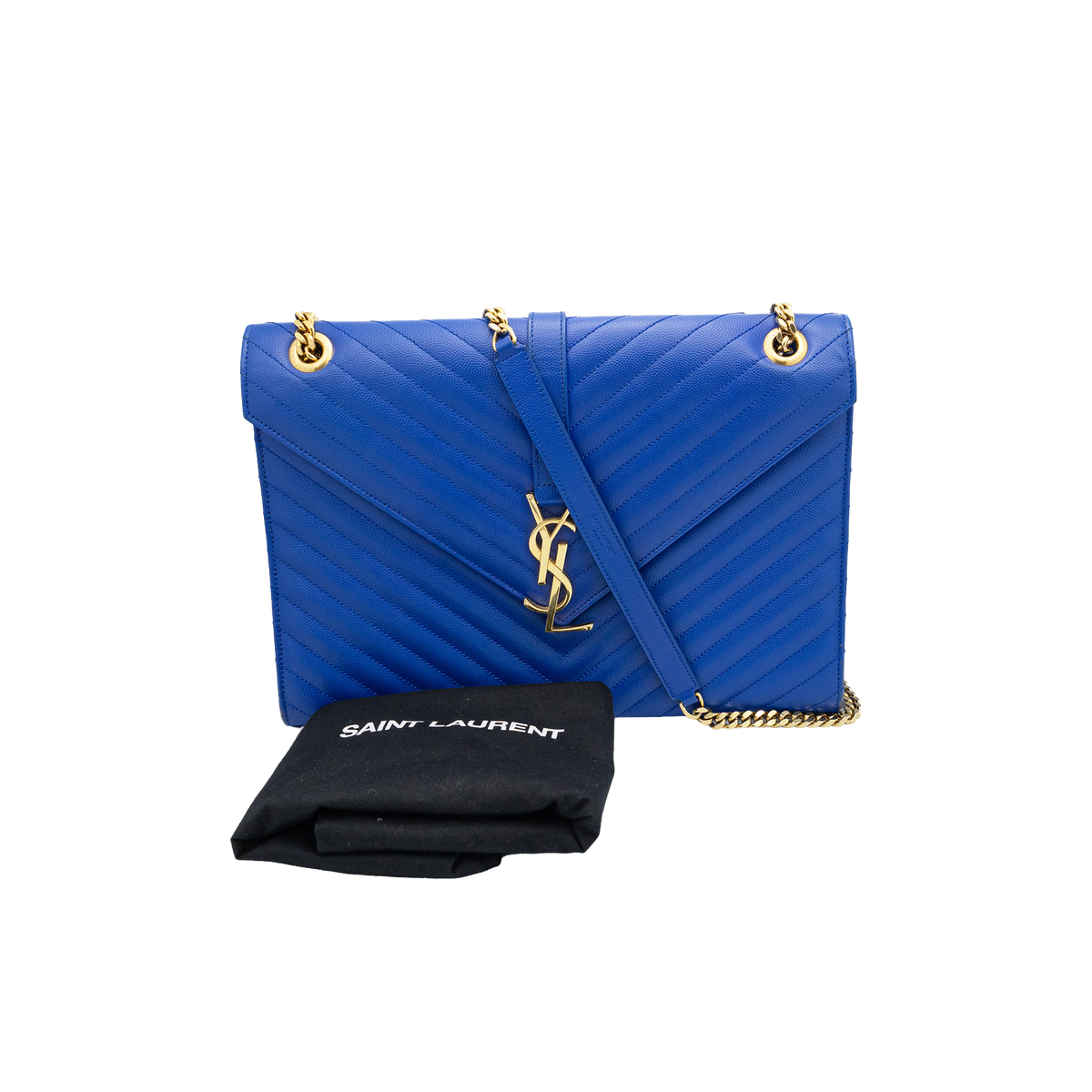 Yves Saint Laurent Chevron -Quilted Royal Blue