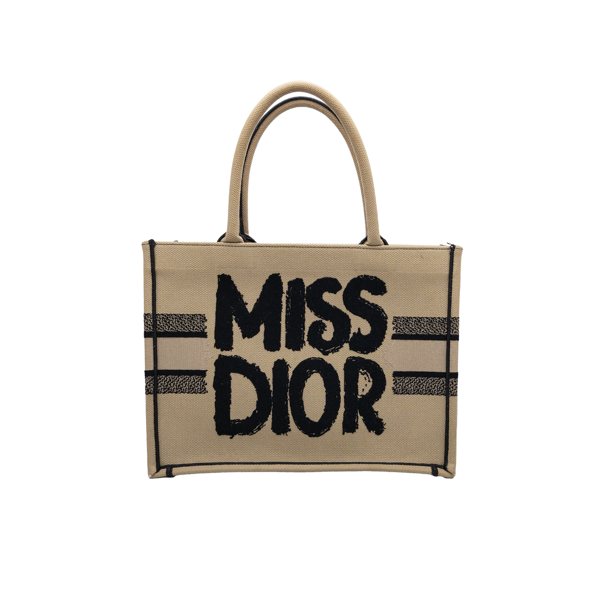 Christian Dior Medium Book Tote Miss Dior Graffiti – Beige & Black