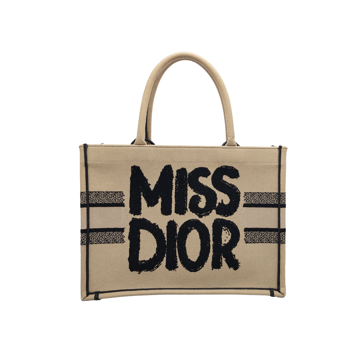 Christian Dior Medium Book Tote Miss Dior Graffiti – Beige & Black