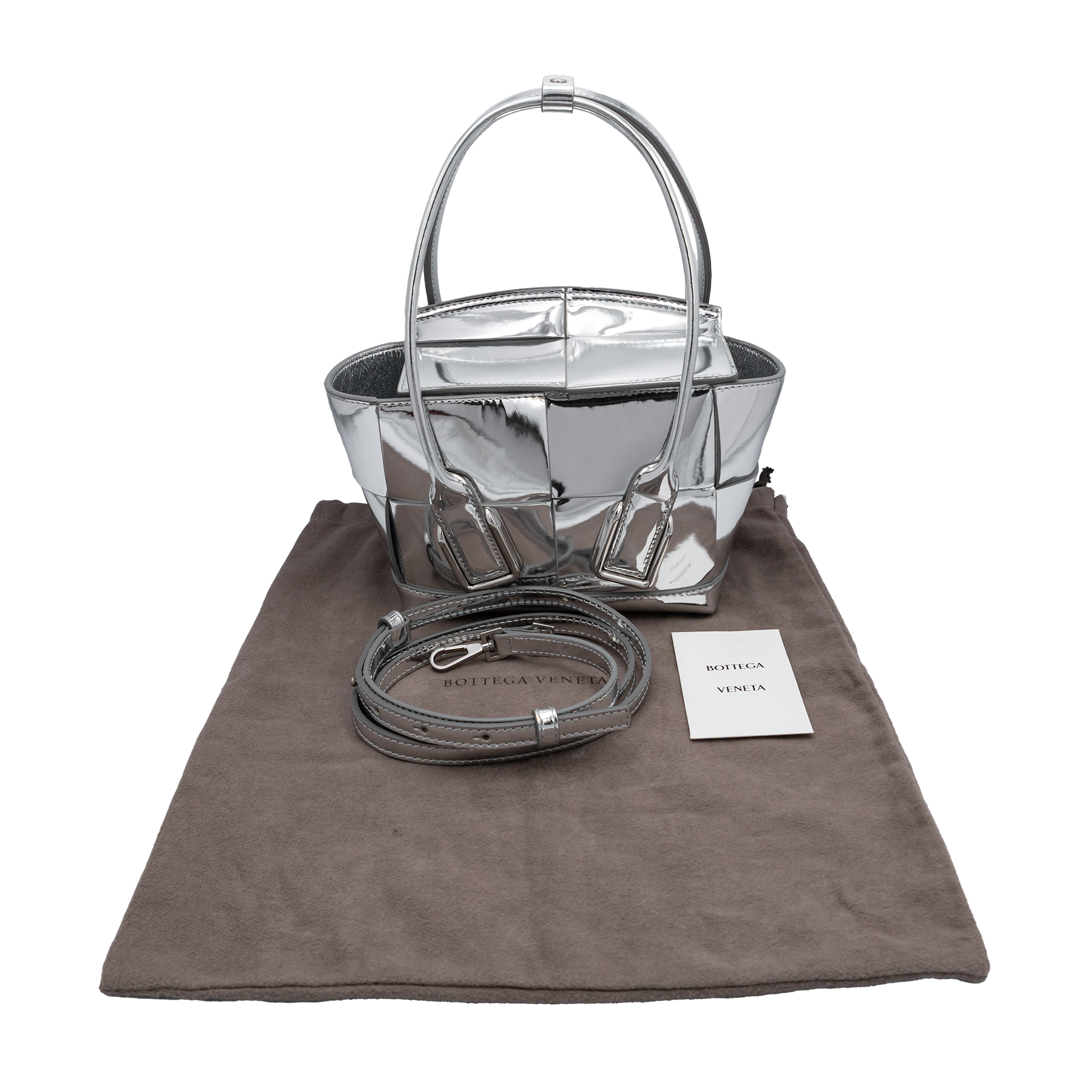 Bottega Veneta Metallic Silver Mini Arco Bag My Store