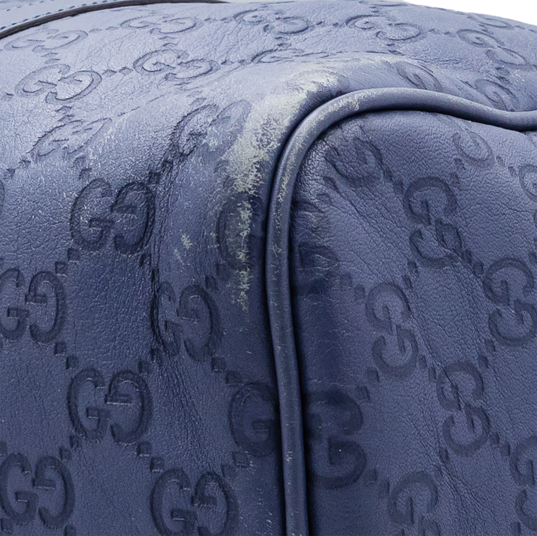 Gucci Navy Blue Guccissima Leather Medium Joy Boston Bag