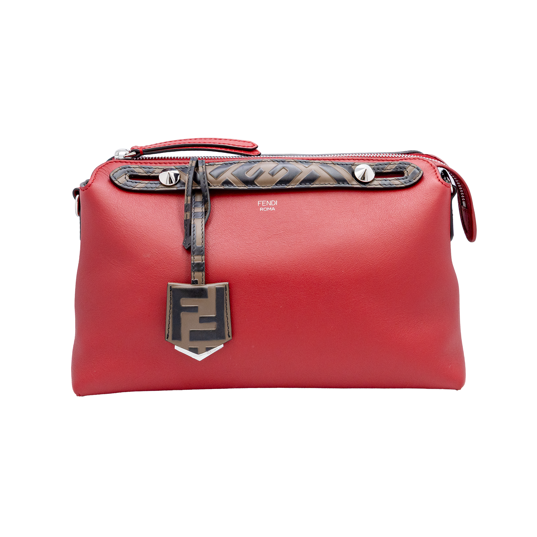 Fendi Medium By the Way Leather shoulder Bag in red