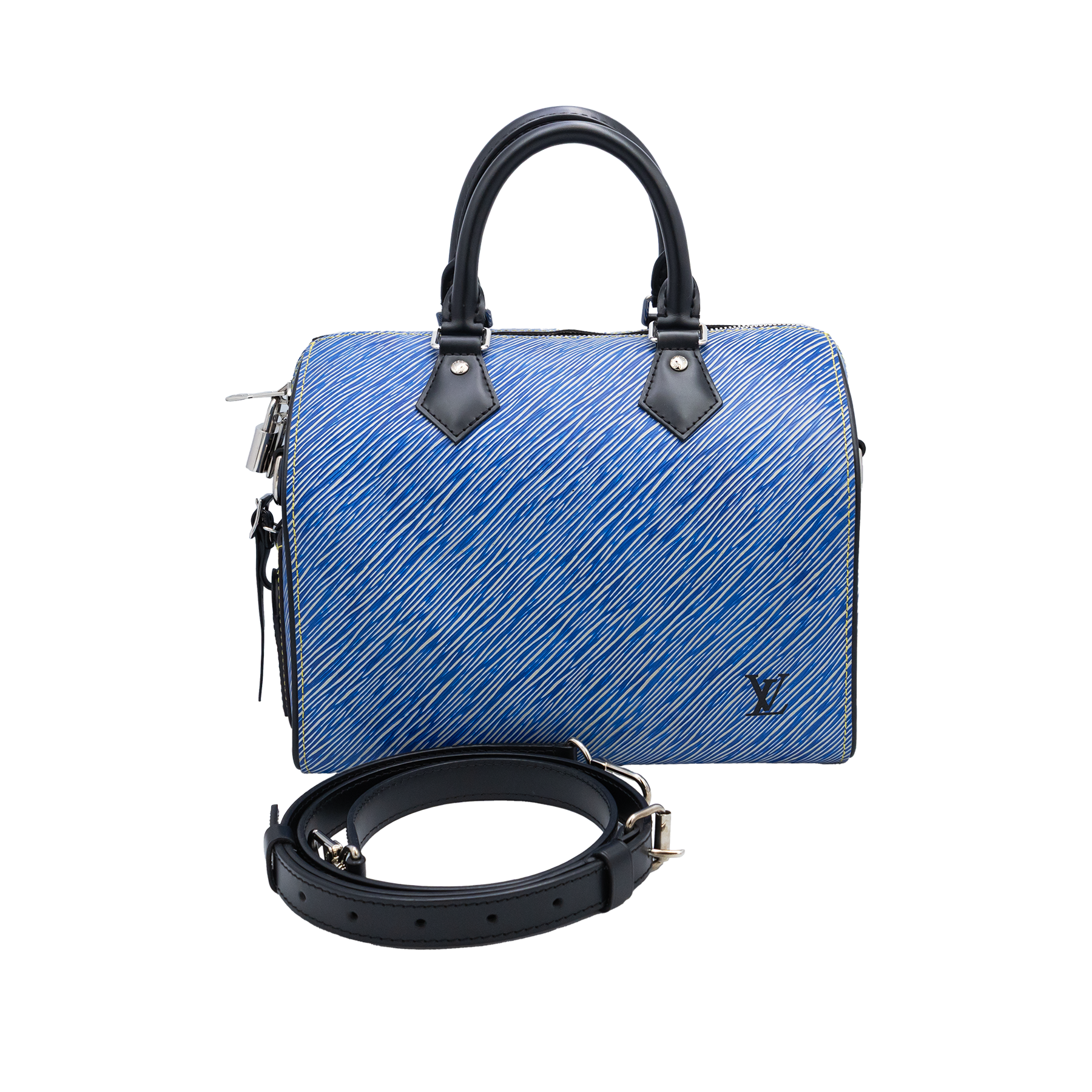 Louis Vuitton Speedy Bandouliere 25 2way Handbag M51280 Epi Denim Blue