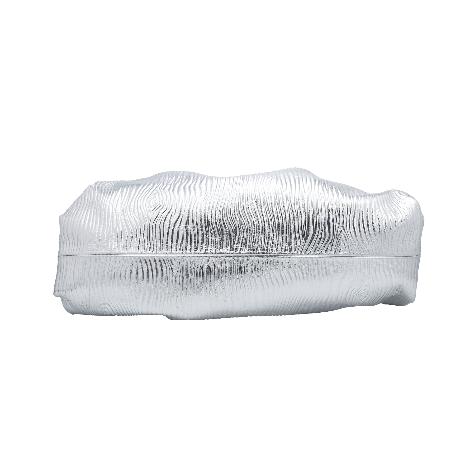 Bottega Veneta - SILVER METALLIC LEATHER THE POUCH CLUTCH SILVERY My Store