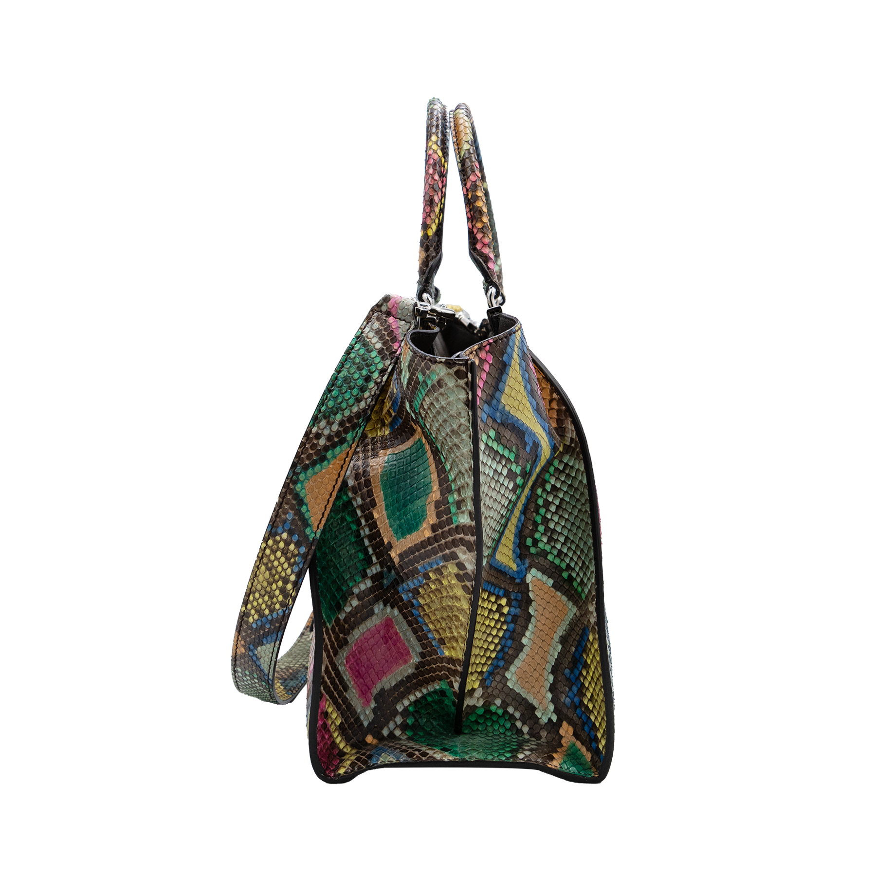 FENDI 3JOURS SMALL MULTICOLOR PYTHON AND LEATHER TOTE BAG 8BH879 5QF 168 0501 My Store