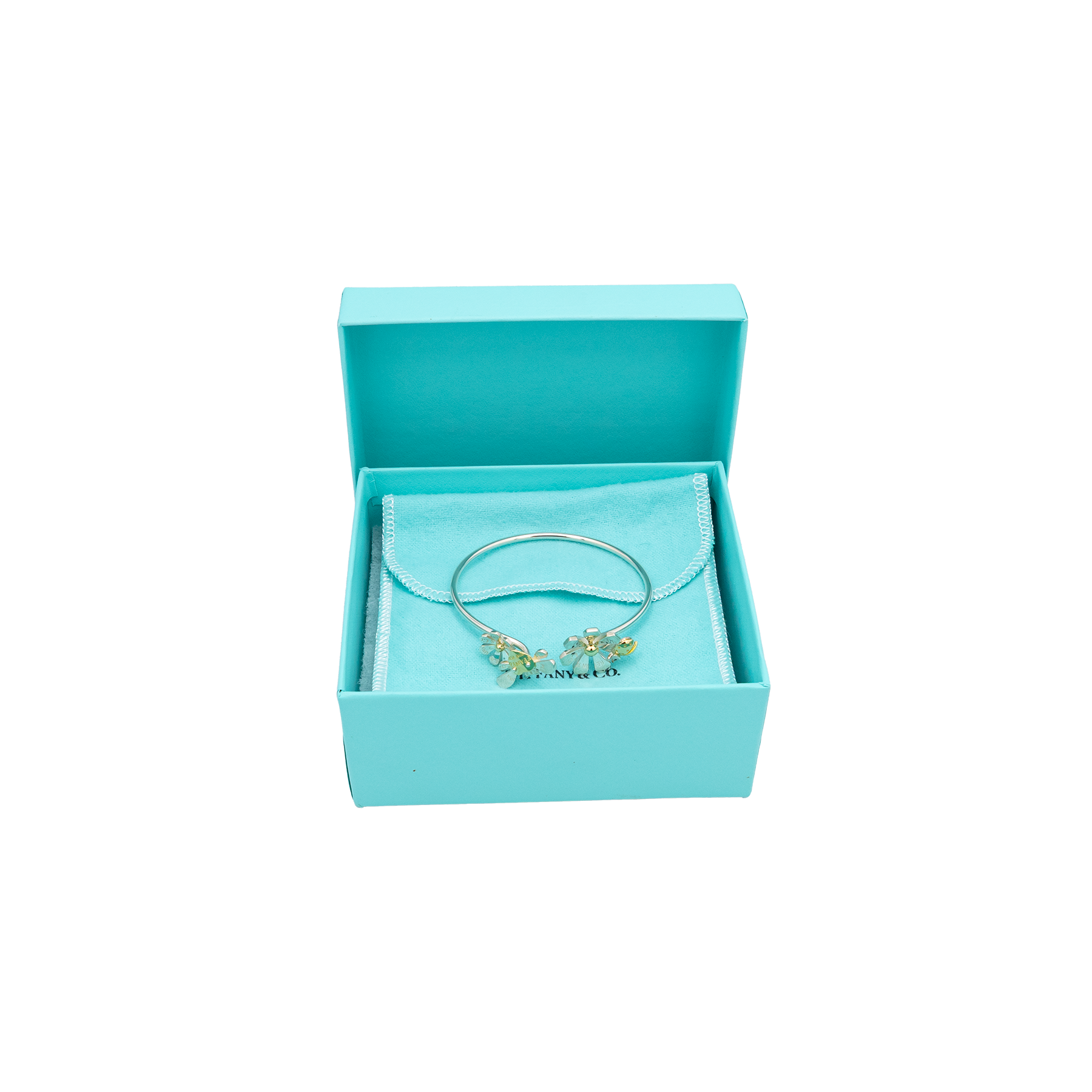 Tiffany & Co. - Return to Tiffany Love Bugs ladybug flower bangle in sterling silver and 18k gold 