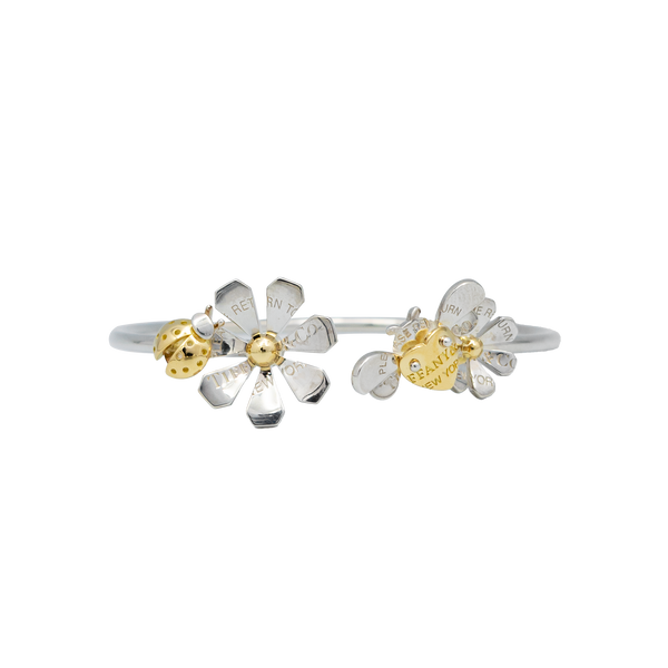 Tiffany & Co. - Return to Tiffany Love Bugs ladybug flower bangle in sterling silver and 18k gold 