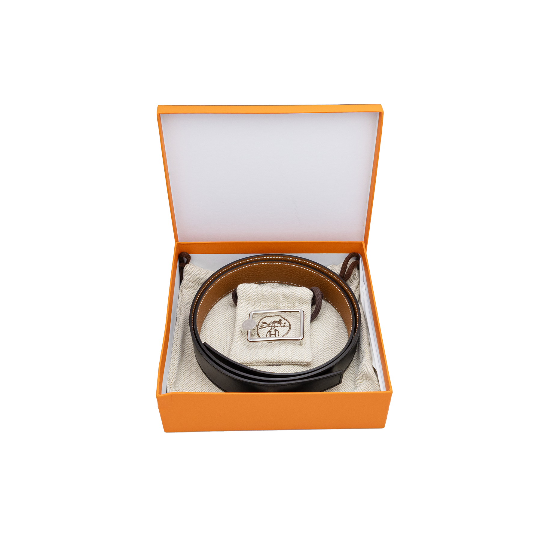 Hermes Reversible Belt with Steel Buckle 