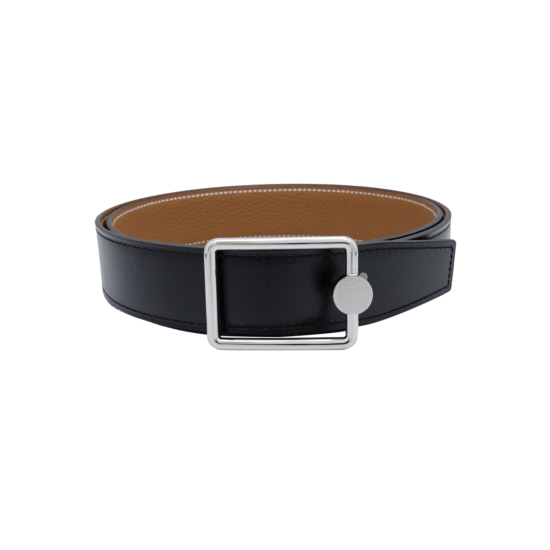 Hermes Reversible Belt with Steel Buckle 