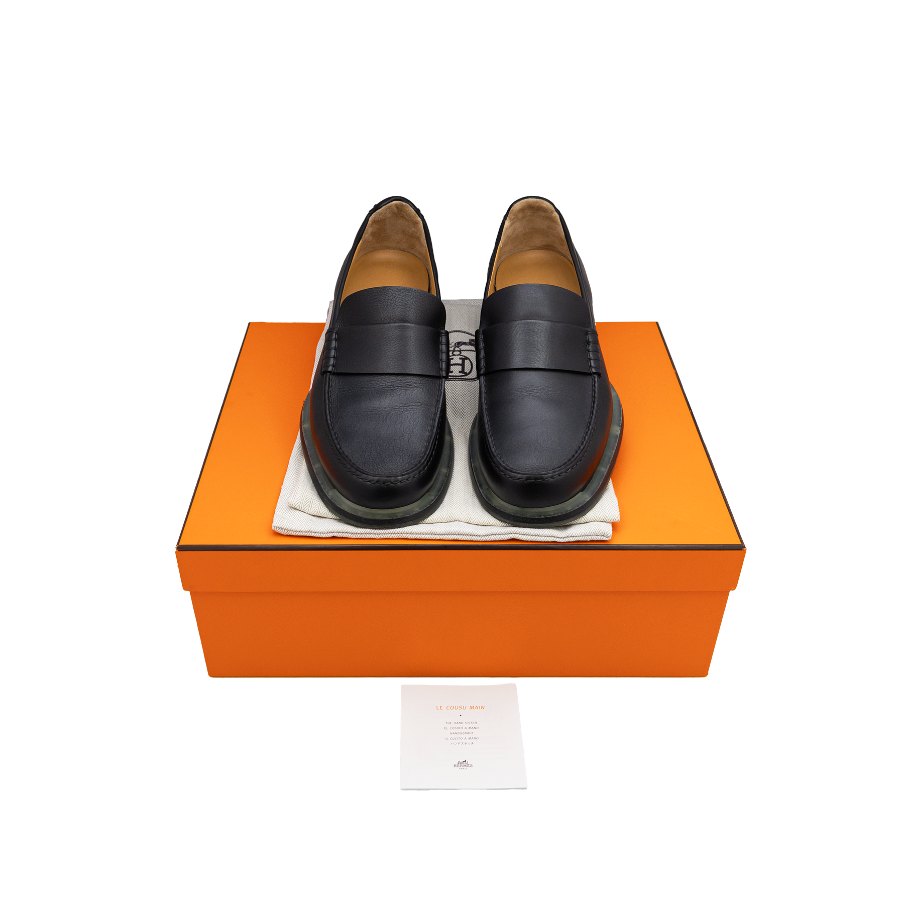 Hermes Black Leather Shoes for Men 
