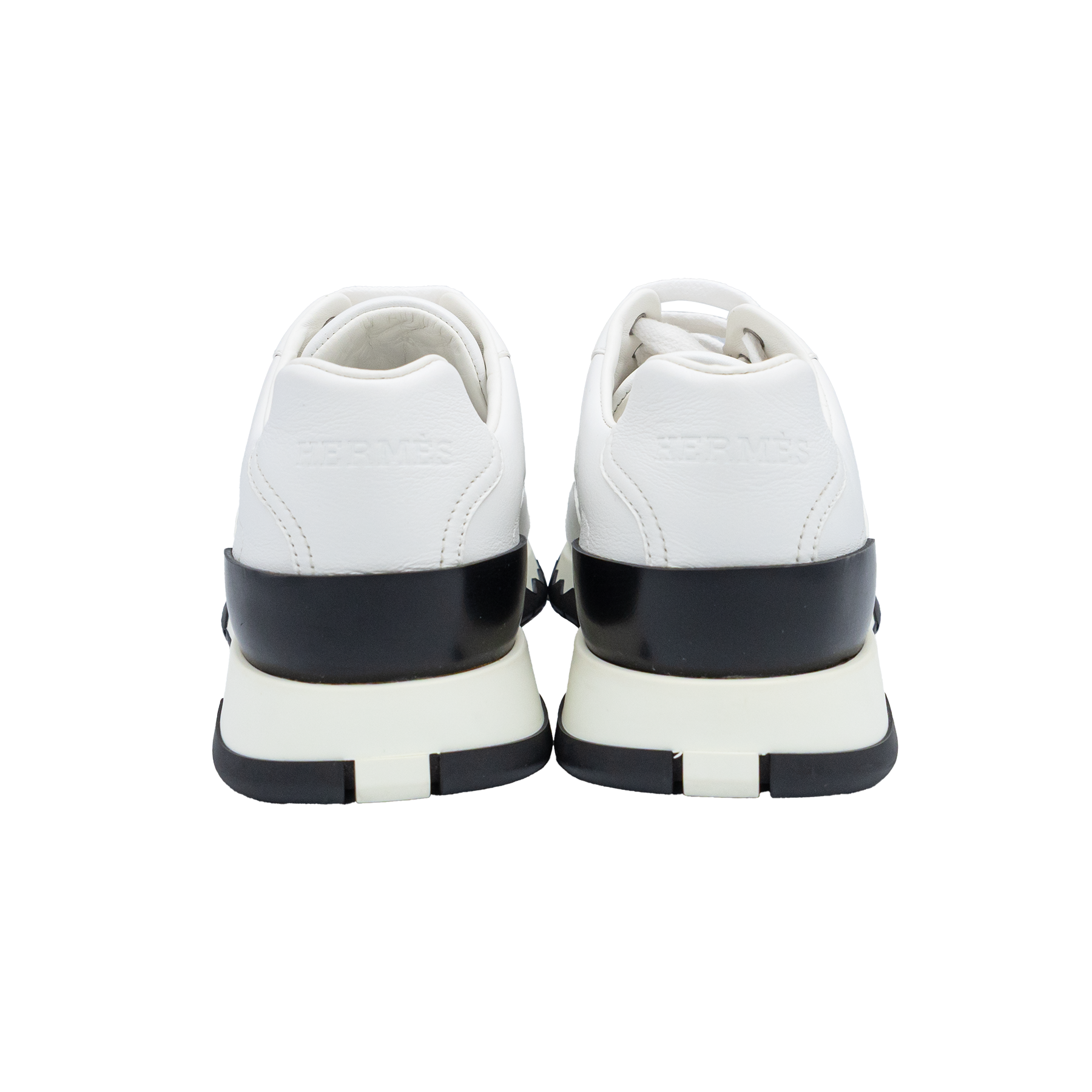 Hermes White Leather Quicker Low Top Sneakers Size 36 
