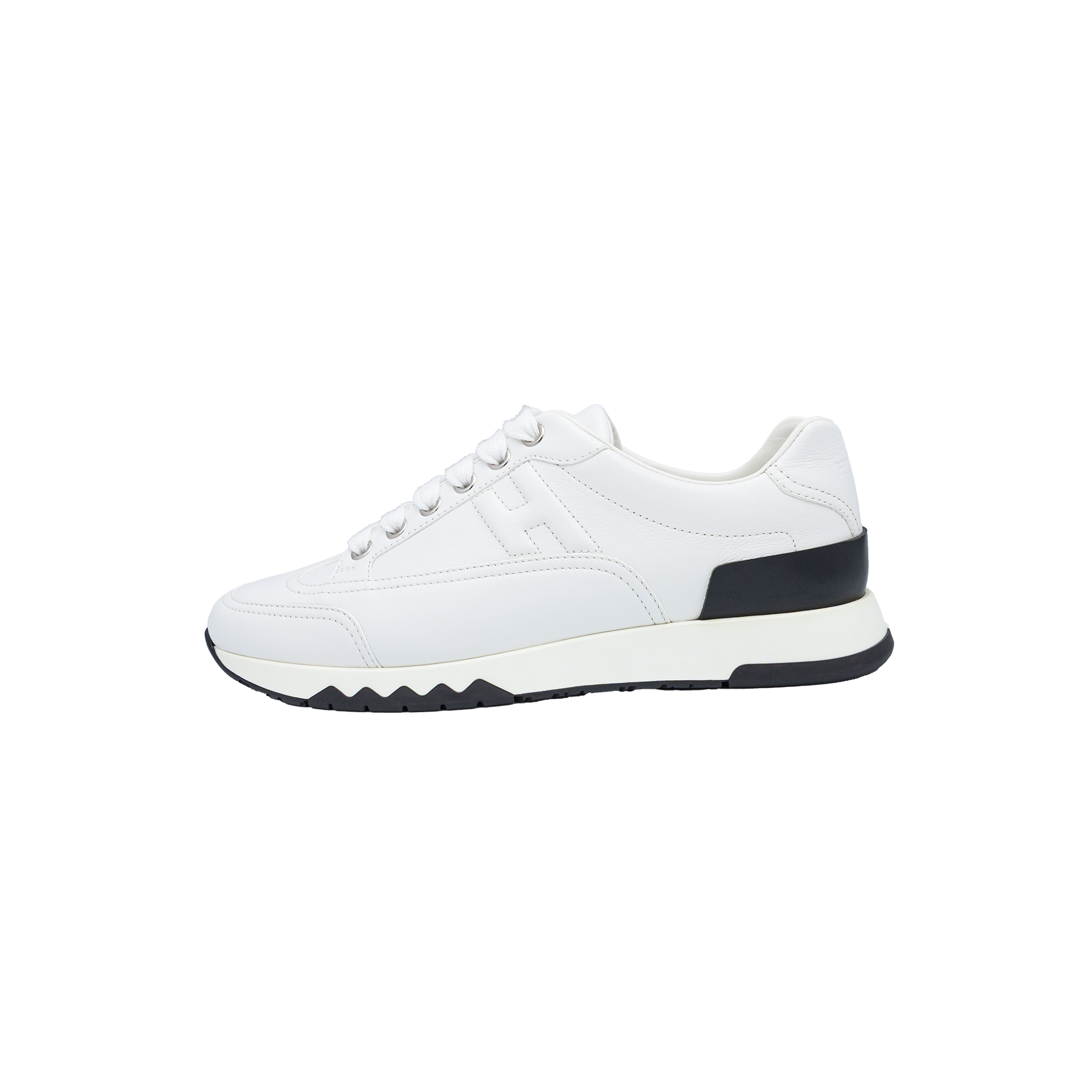 Hermes White Leather Quicker Low Top Sneakers Size 36 