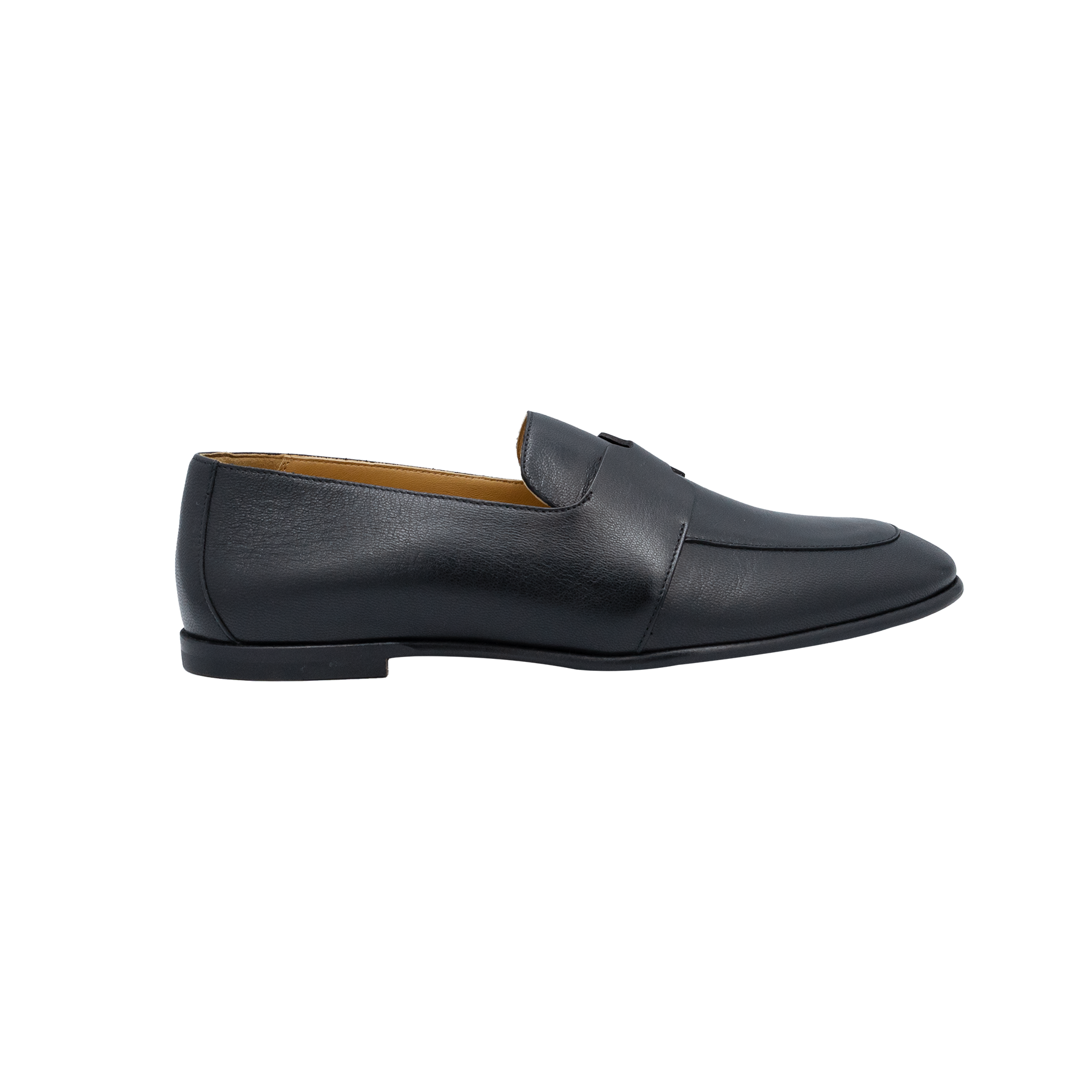 Hermes Black Leather Ancora Slip On Loafers - Size 38 