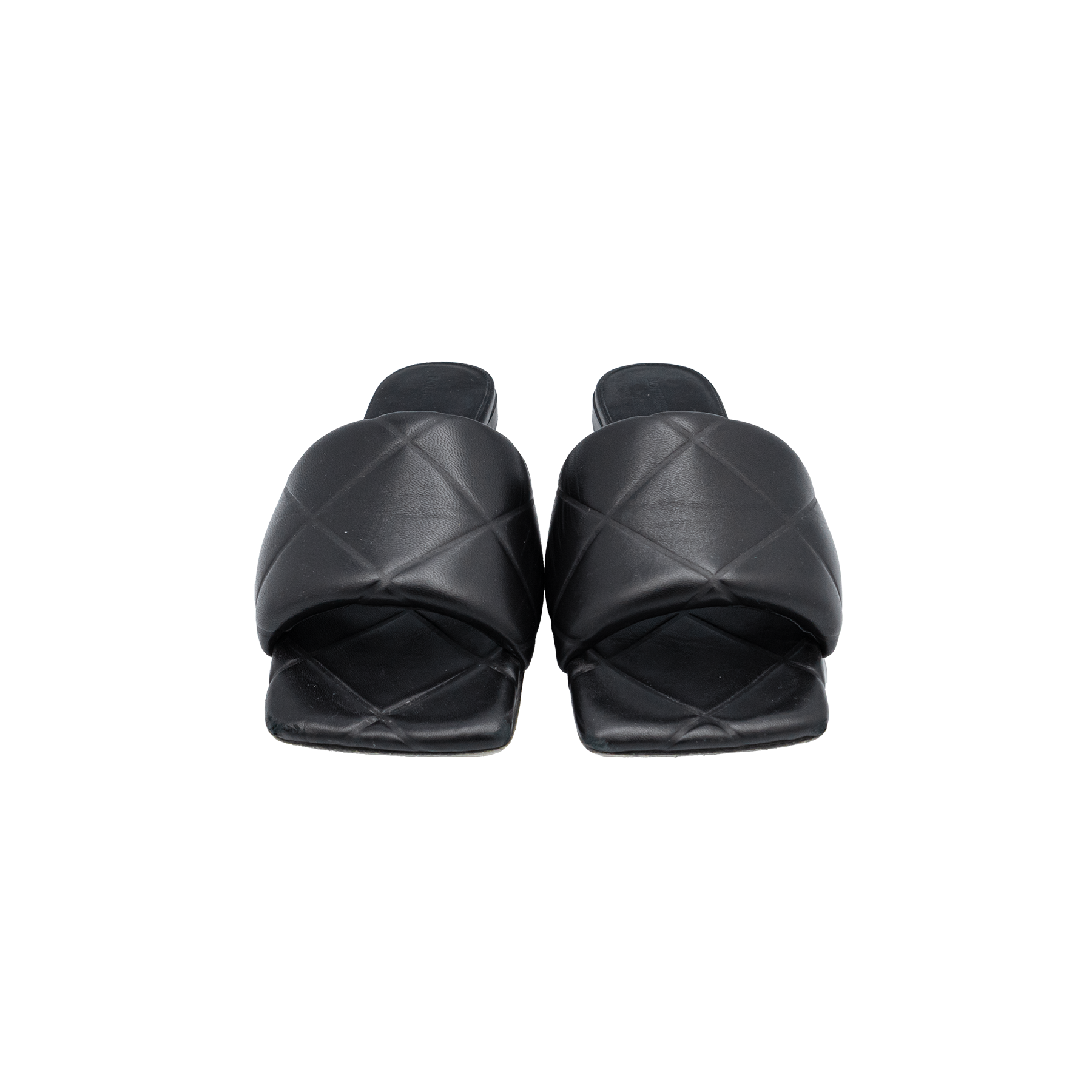 Bottega Veneta Black Quilted Leather Lido Sandals 37.5cm 