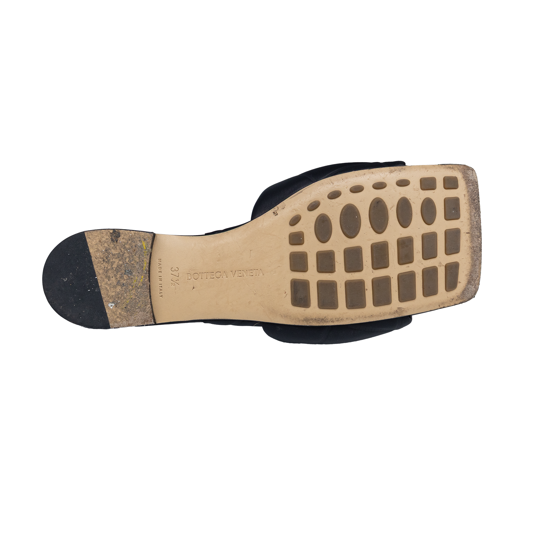 Bottega Veneta Black Quilted Leather Lido Sandals 37.5cm 