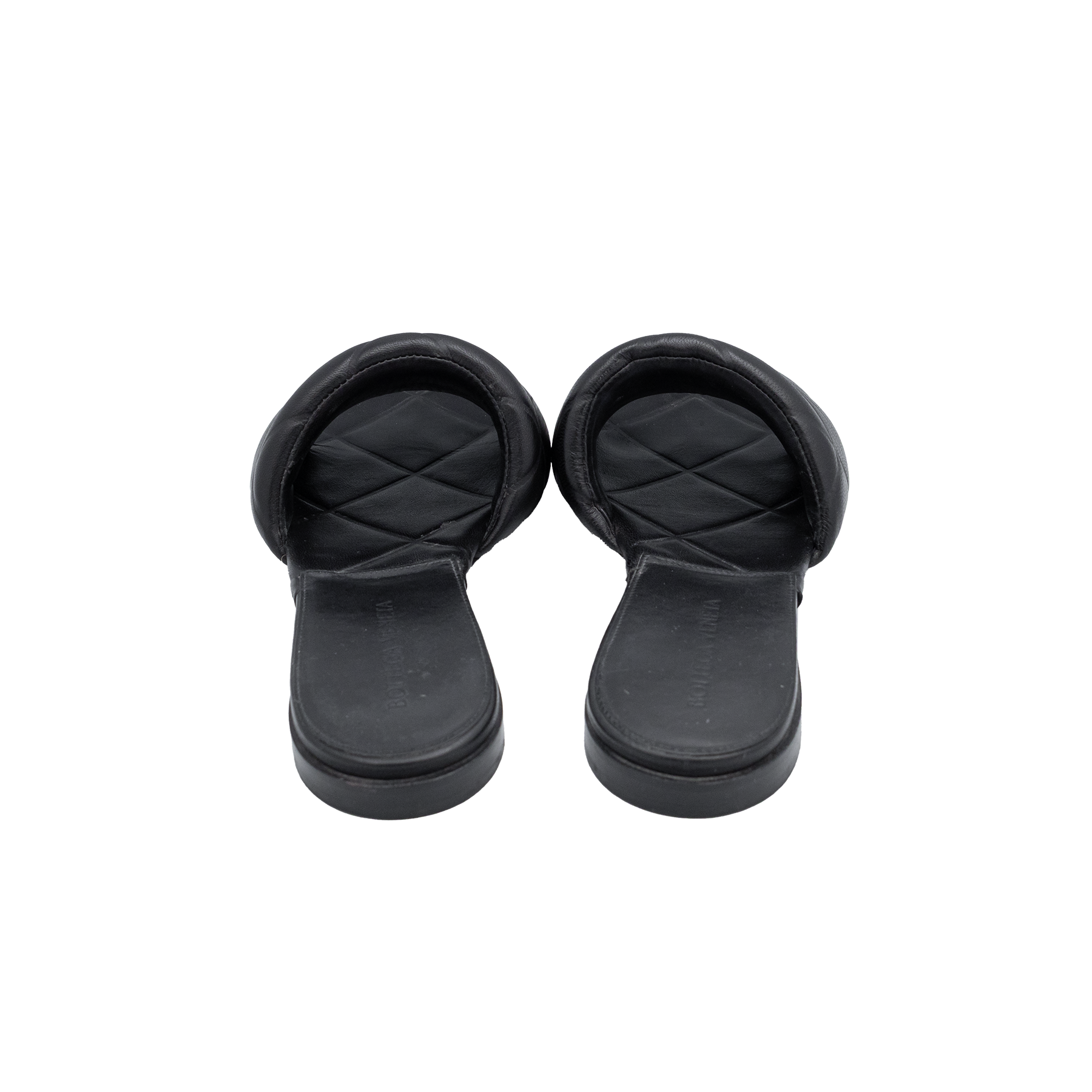 Bottega Veneta Black Quilted Leather Lido Sandals 37.5cm 