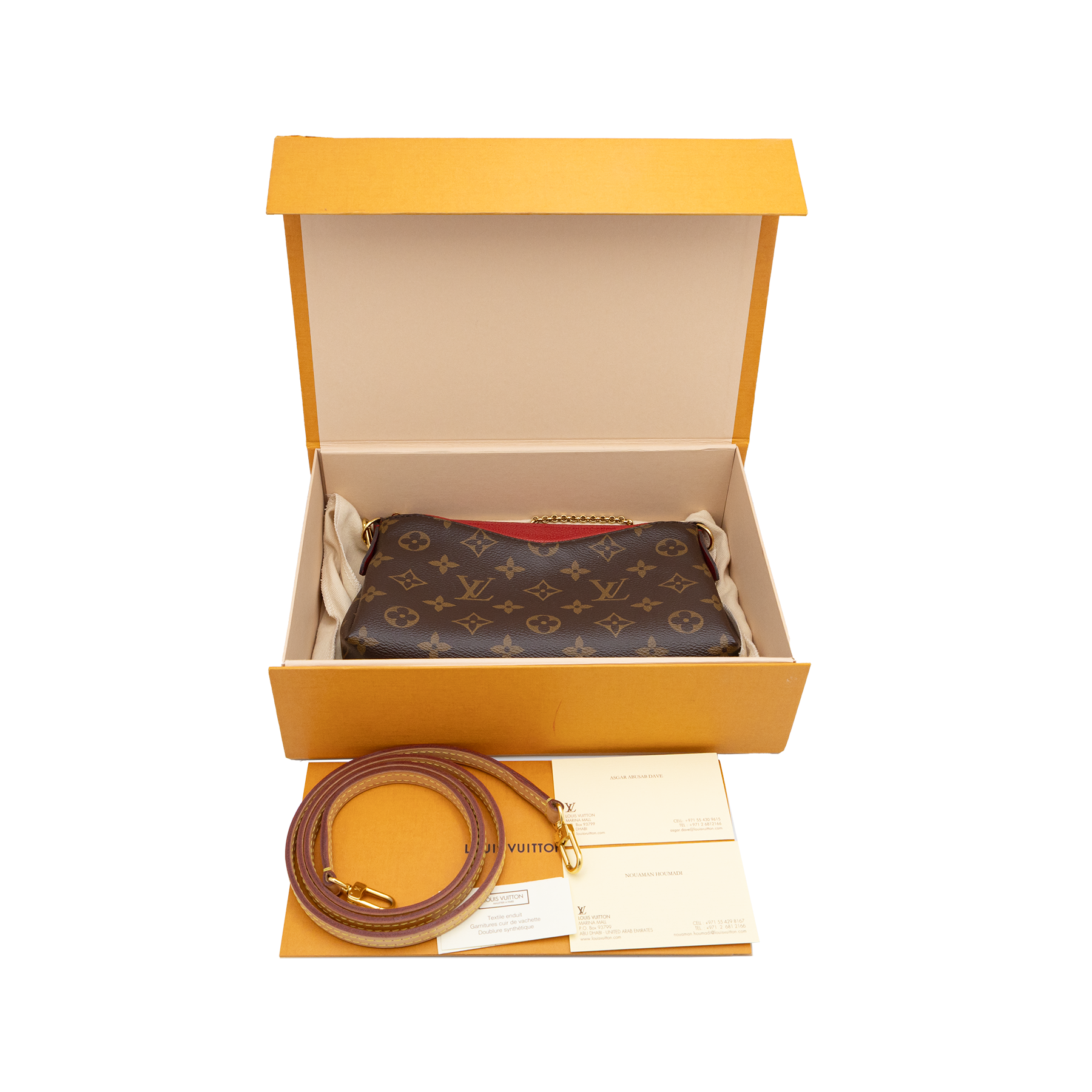 Louis Vuitton Pallas Cherry Monogram Canvas Chain Clutch 