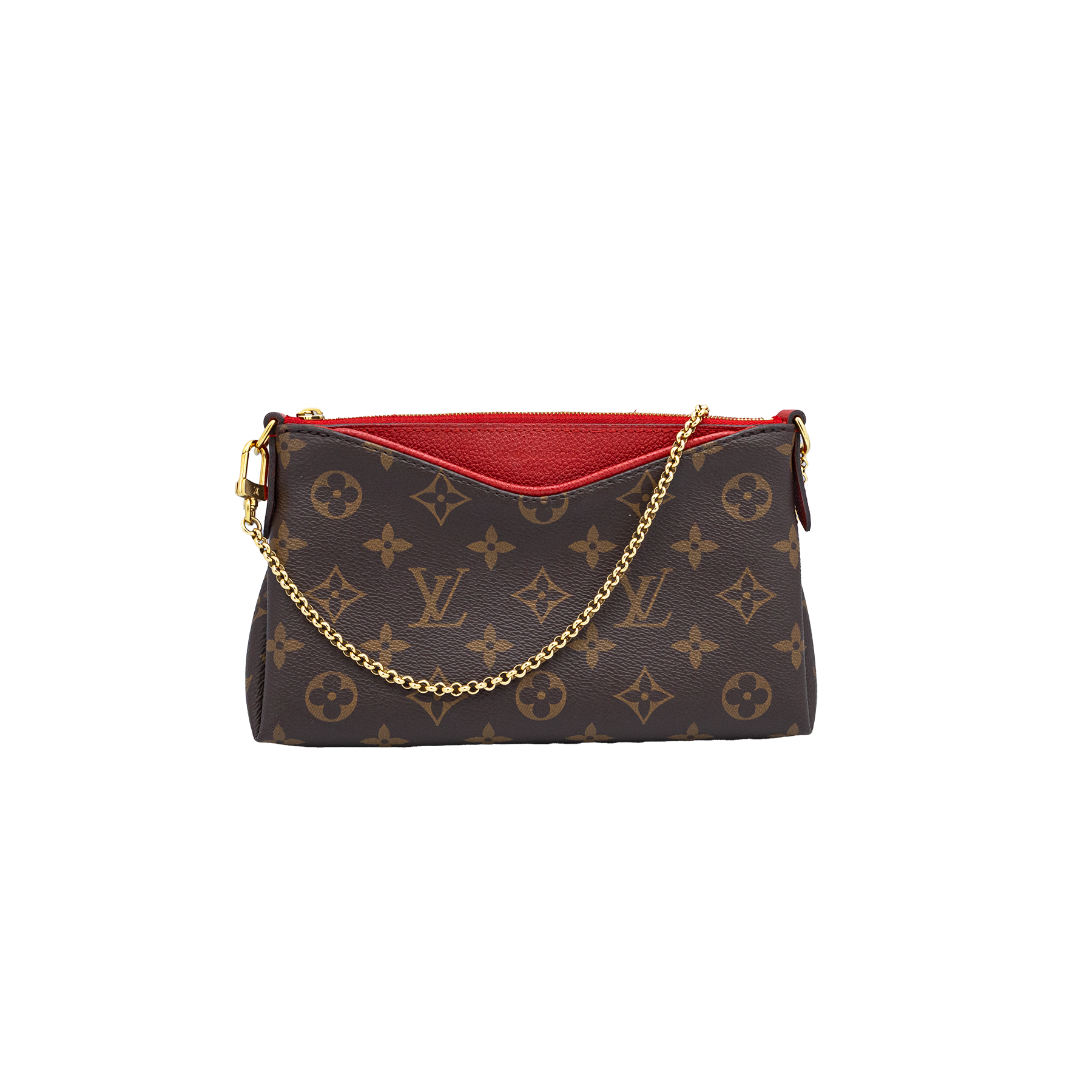 Louis Vuitton Pallas Cherry Monogram Canvas Chain Clutch 