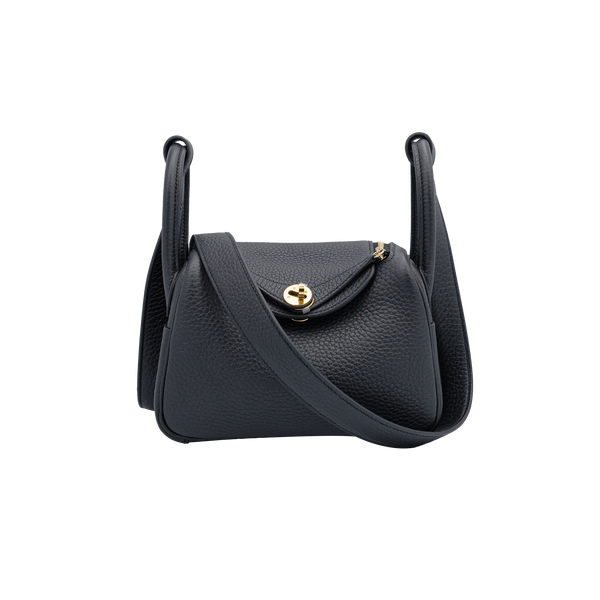 Hermes Lindy Mini II Taurillon Clemence 89 Noir - 2025 As New 