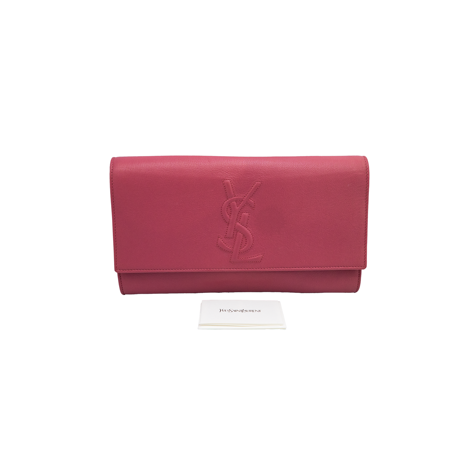 Yves Saint Laurent Fuchsia Patent Leather Belle De Jour Flap Clutch 
