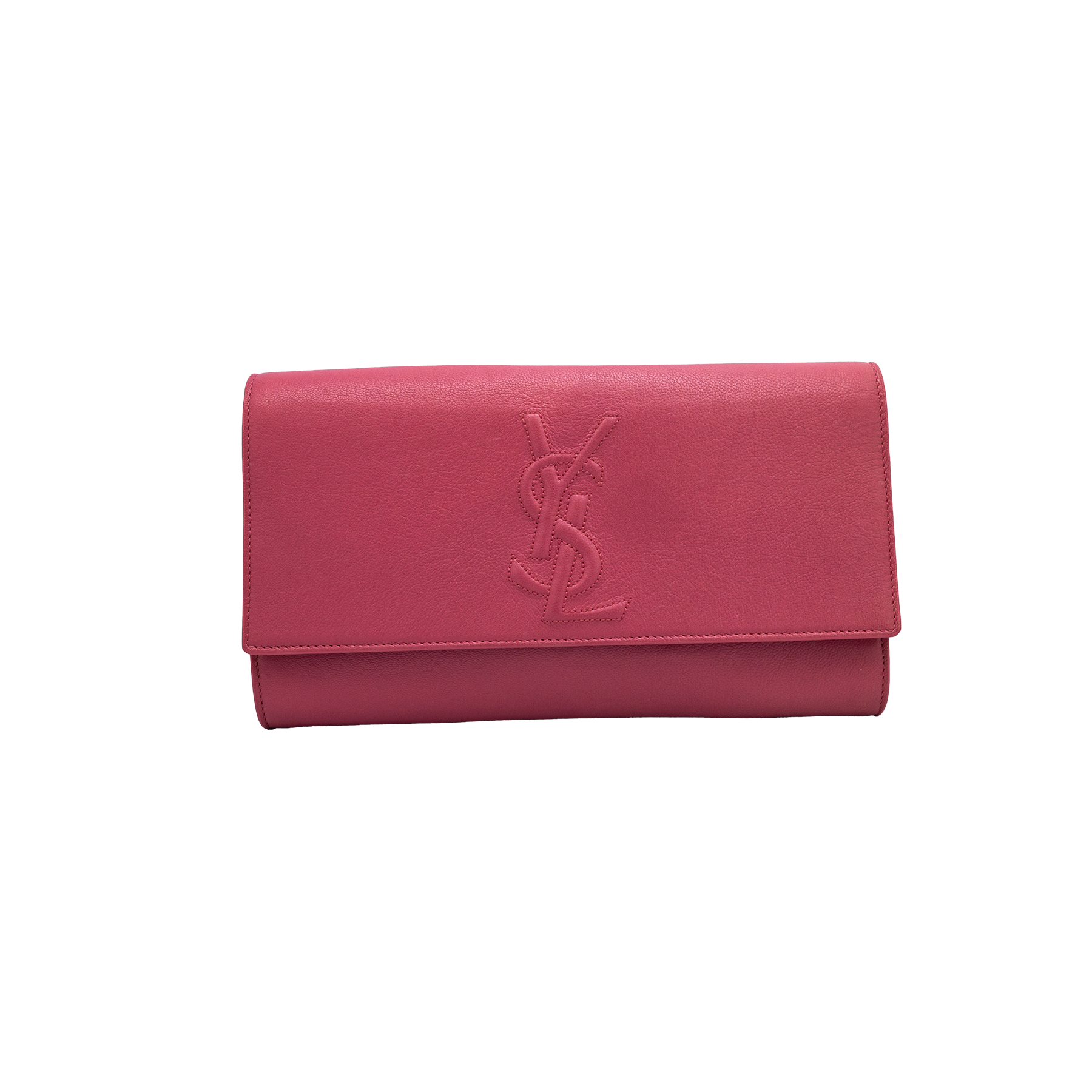 Yves Saint Laurent Fuchsia Patent Leather Belle De Jour Flap Clutch 