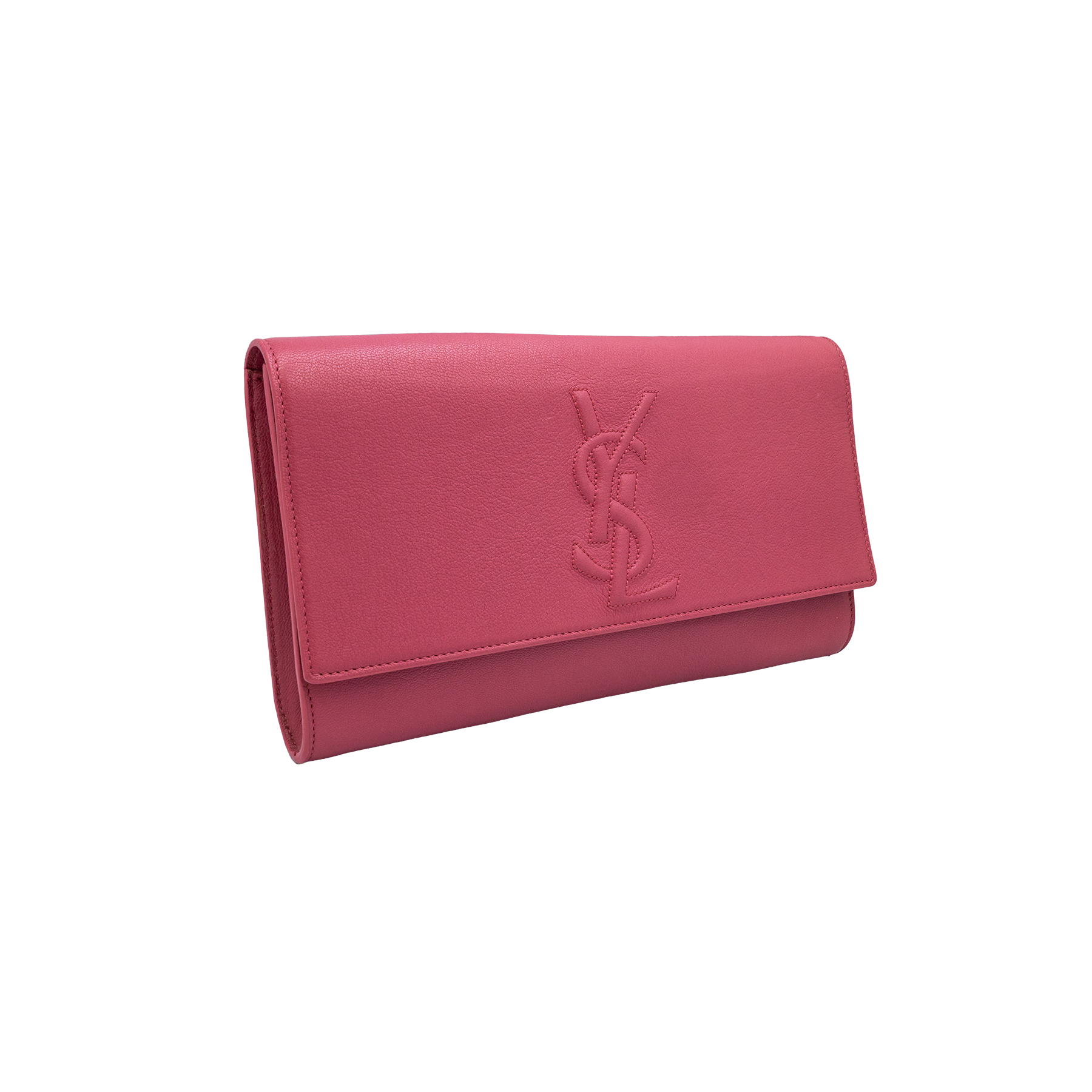 Yves Saint Laurent Fuchsia Patent Leather Belle De Jour Flap Clutch 