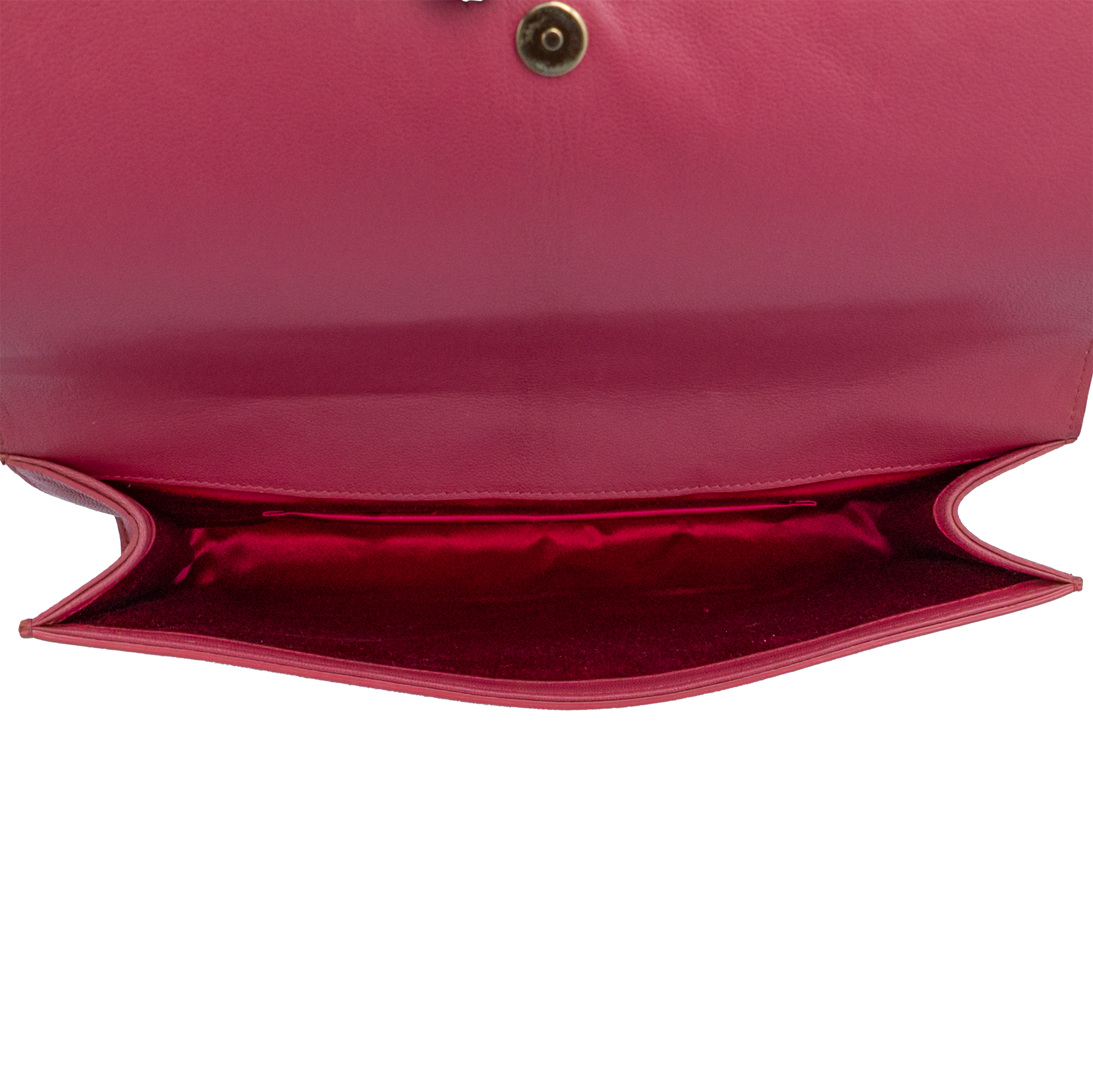 Yves Saint Laurent Fuchsia Patent Leather Belle De Jour Flap Clutch 