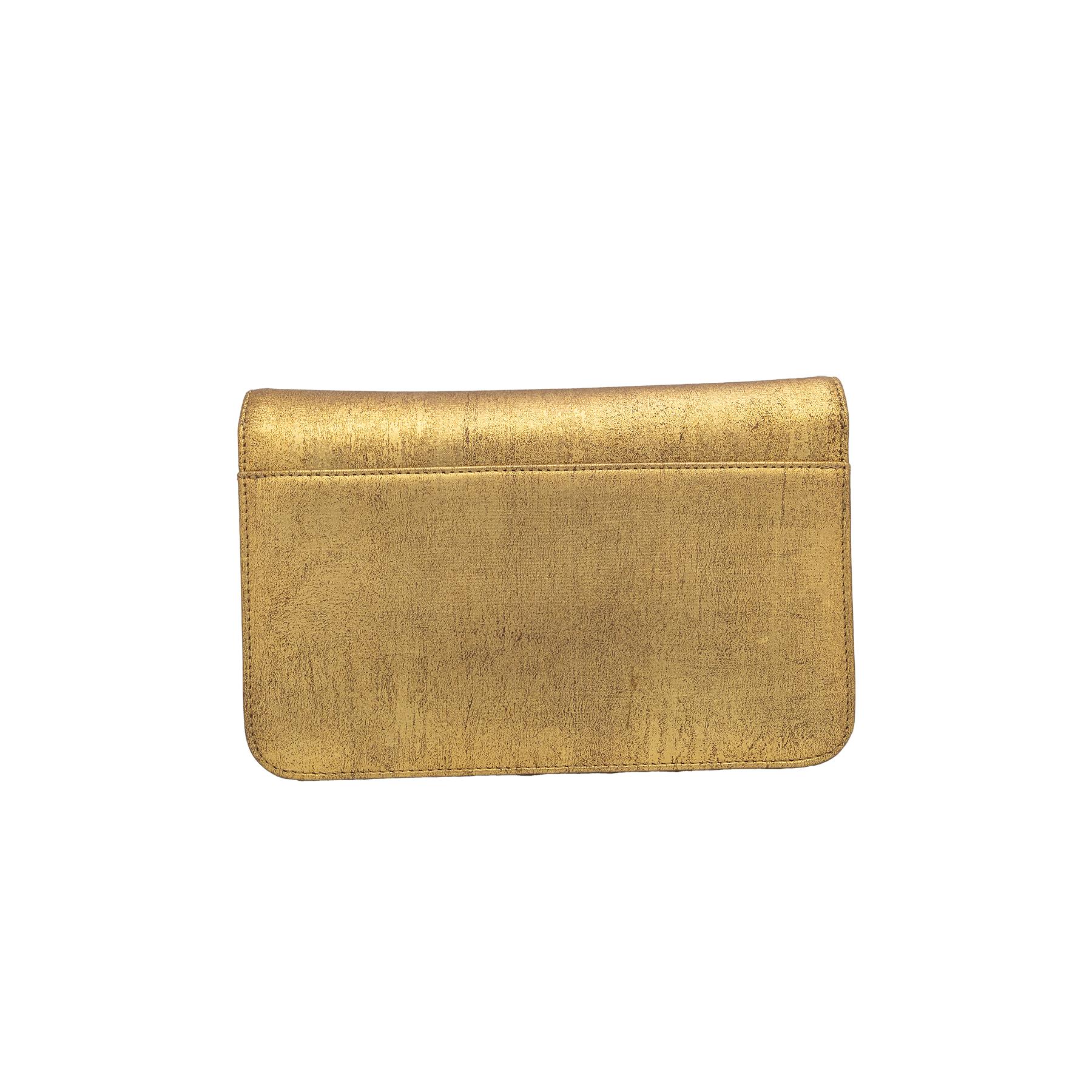 Dior Metallic Gold Crinkled Leather Miss Flap Shoulder Bag 