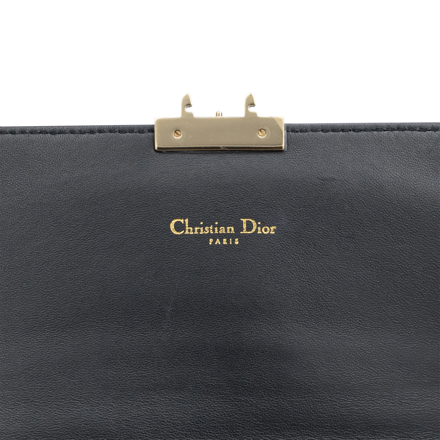 Dior Metallic Gold Crinkled Leather Miss Flap Shoulder Bag 